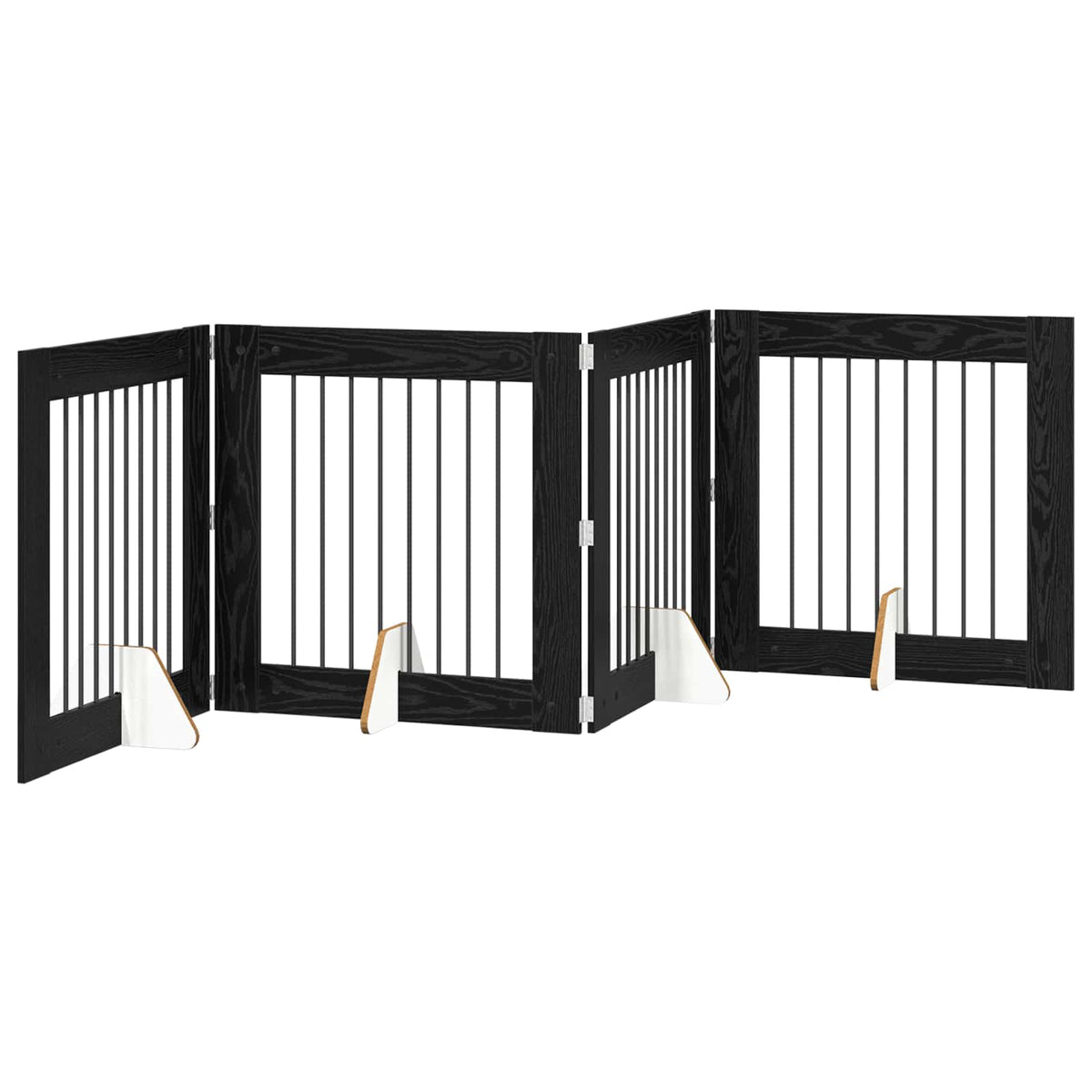 Klappbares Hundetor mit Ständern 4 stk. Schwarz Eichen-Optik