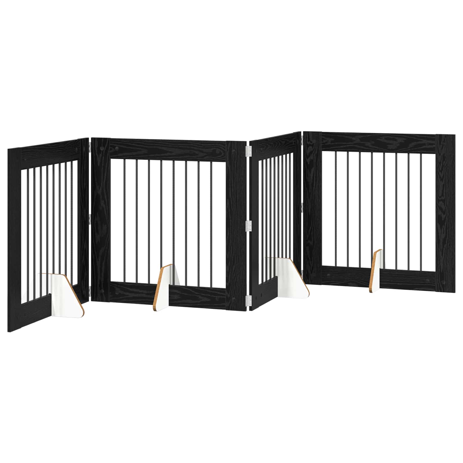 Klappbares Hundetor mit Ständern 4 stk. Schwarz Eichen-Optik