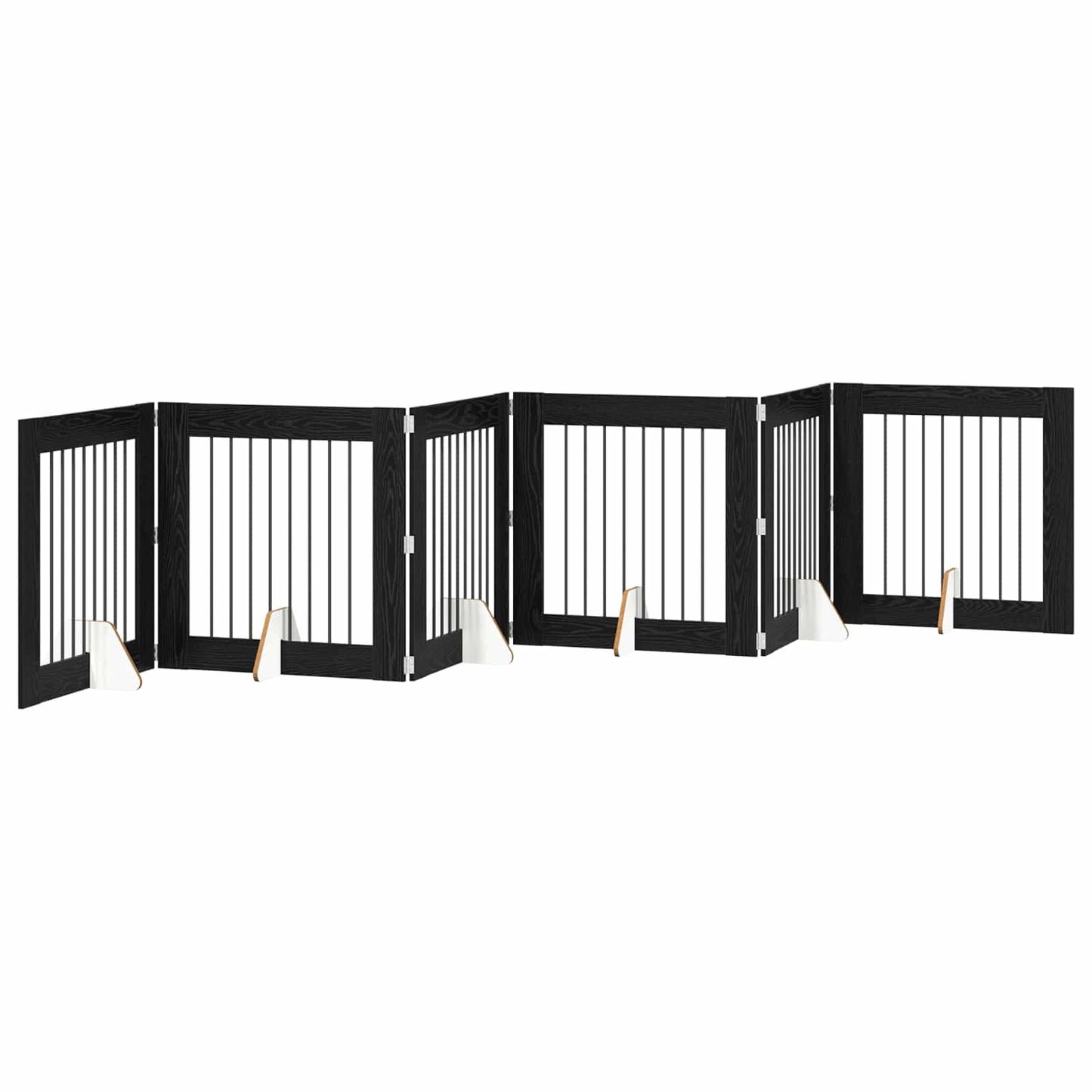 Klappbares Hundetor mit Ständern 6 stk. Schwarz Eichen-Optik
