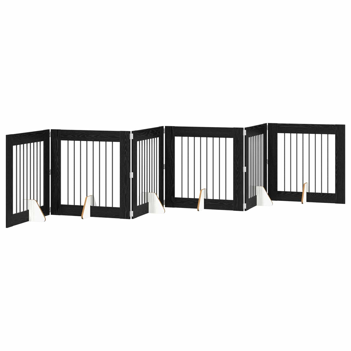 Klappbares Hundetor mit Ständern 6 stk. Schwarz Eichen-Optik