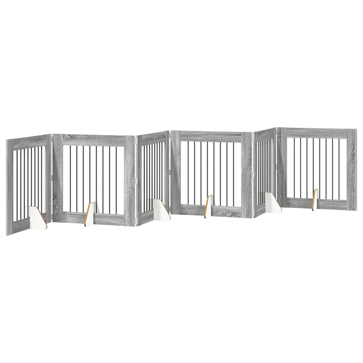 Klappbares Hundetor mit Ständern 6 stk. Sonoma-Grau 482 cm