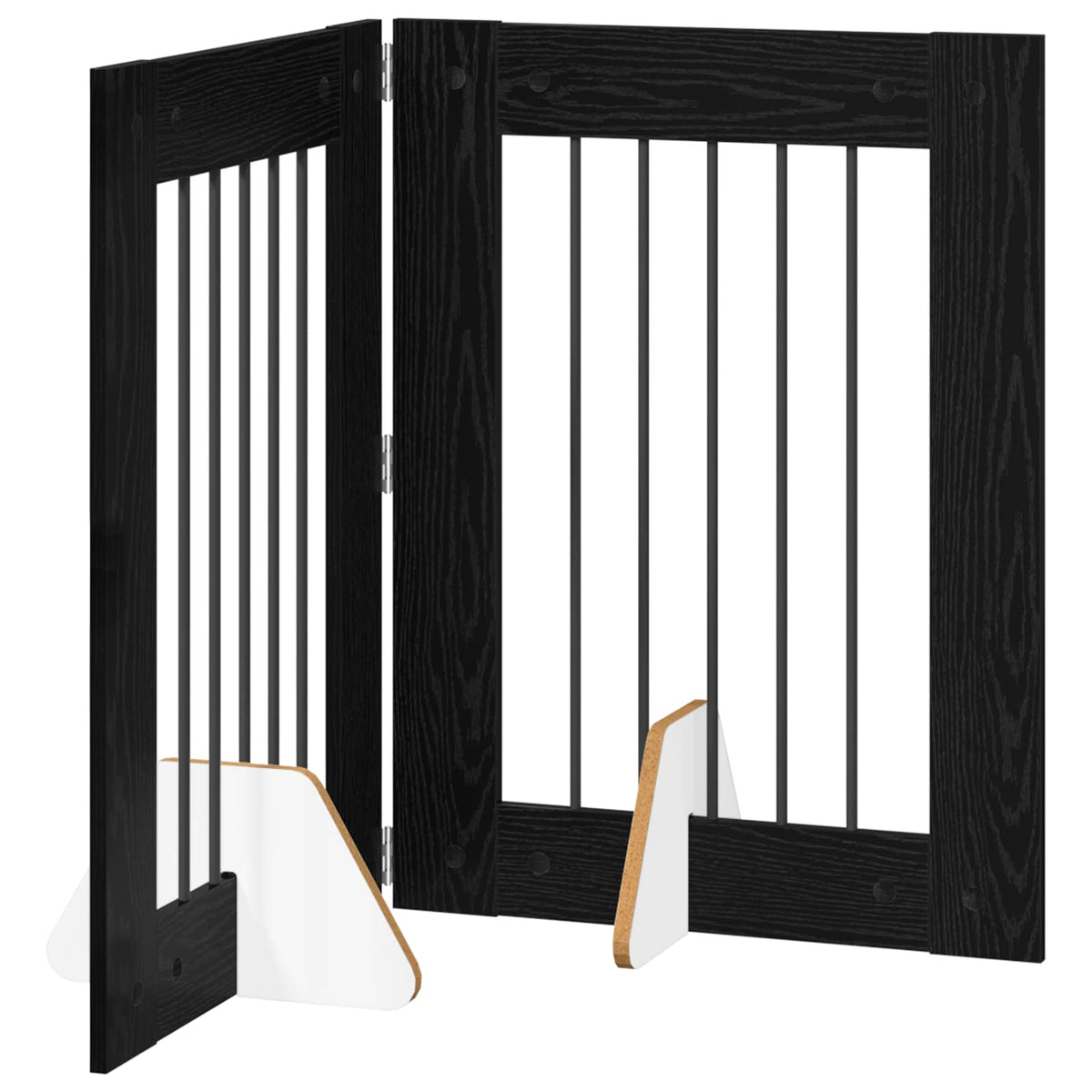 Klappbares Hundetor mit Ständern 2 stk. Schwarz Eichen-Optik
