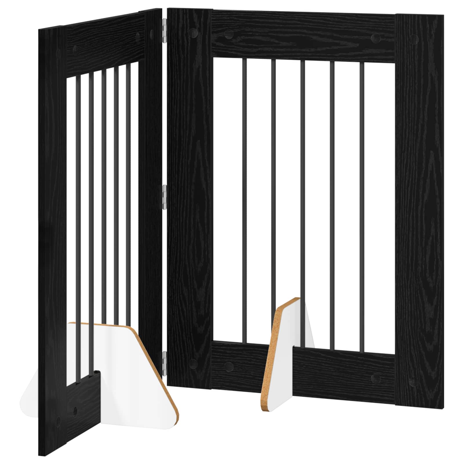Klappbares Hundetor mit Ständern 2 stk. Schwarz Eichen-Optik