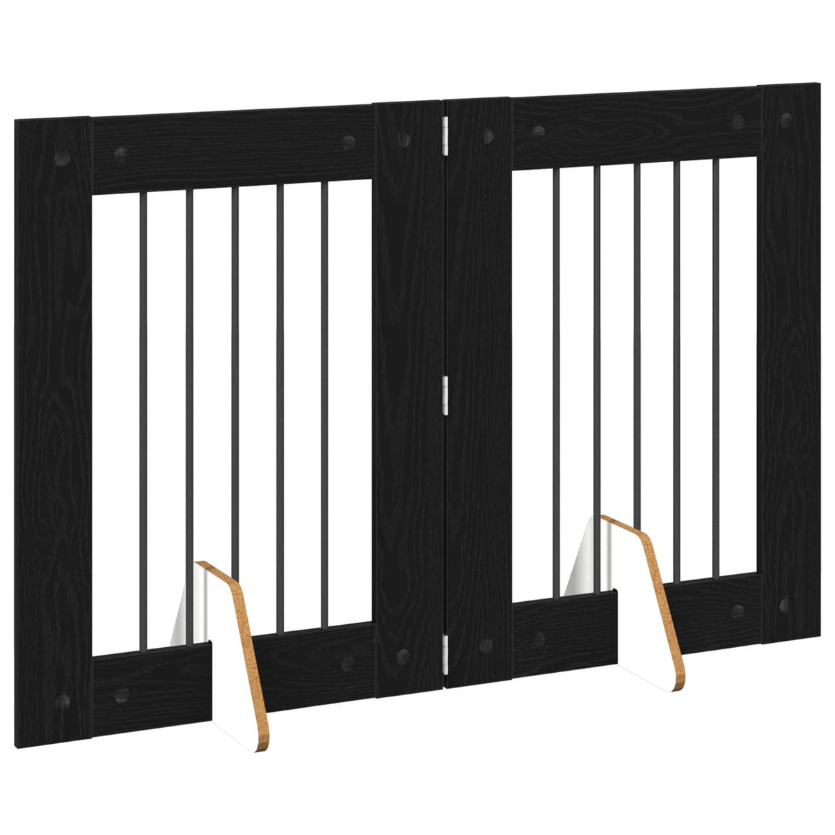 Klappbares Hundetor mit Ständern 2 stk. Schwarz Eichen-Optik