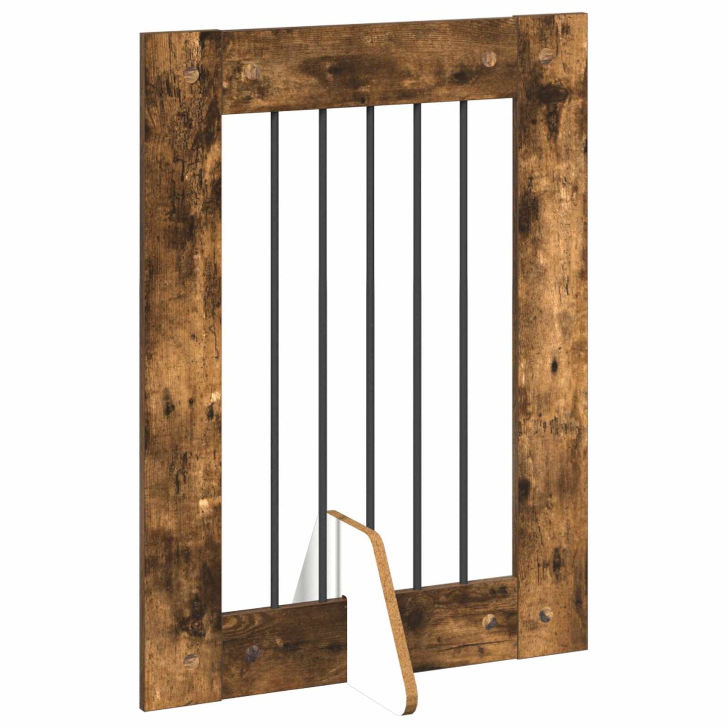 Klappbares Hundetor mit Ständern 2 stk. Räuchereiche 120,5 cm