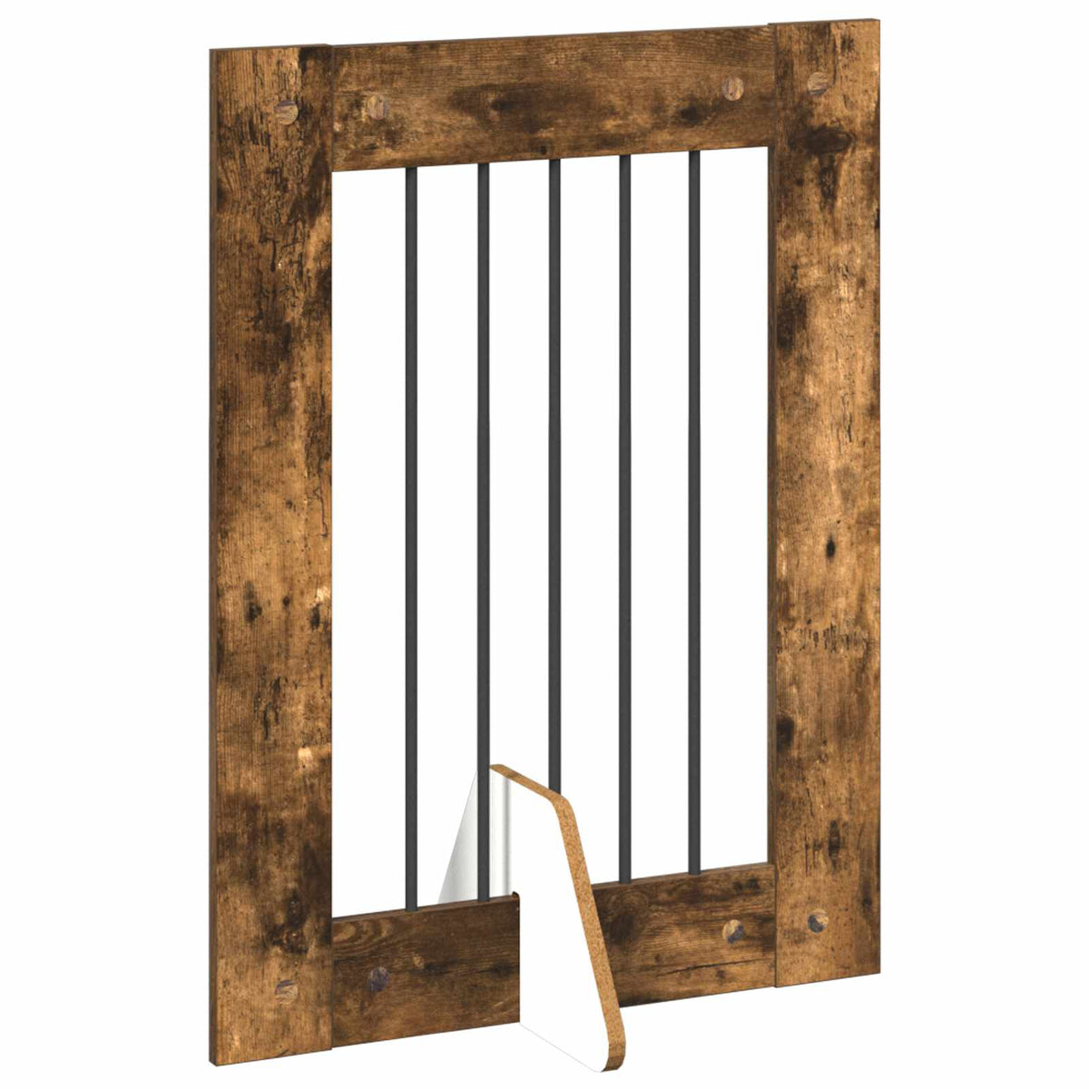 Klappbares Hundetor mit Ständern 2 stk. Räuchereiche 120,5 cm