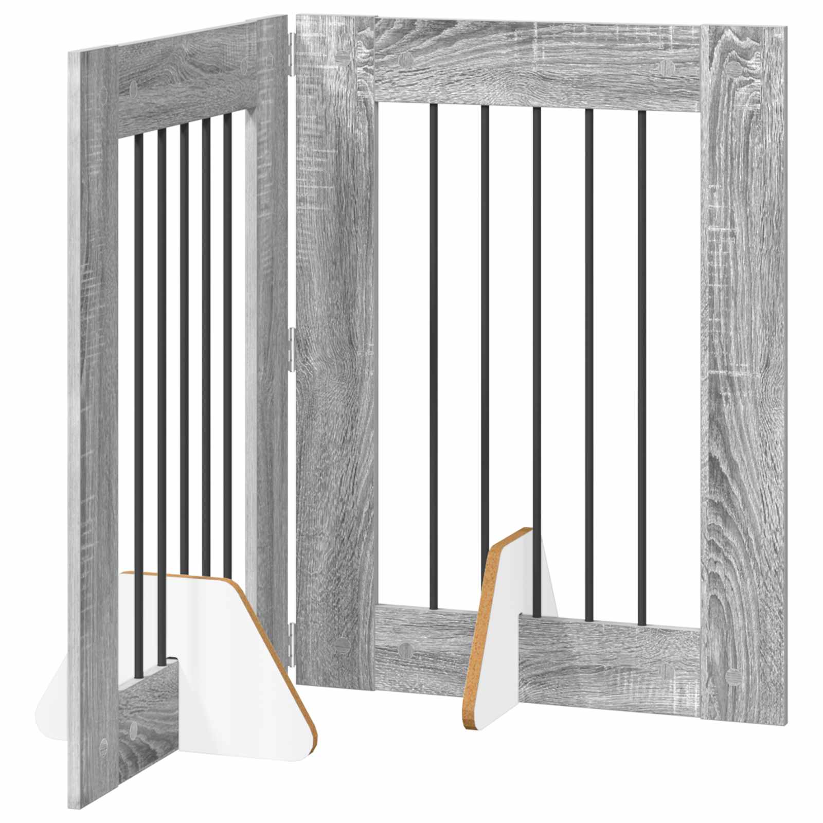 Klappbares Hundetor mit Ständern 2 stk. Sonoma-Grau 120,5 cm