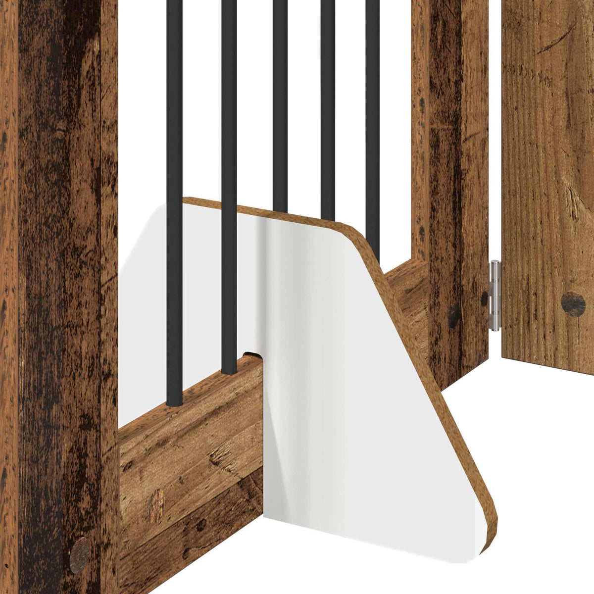 Klappbares Hundetor mit Ständern 2 stk. Altholz 120,5 cm