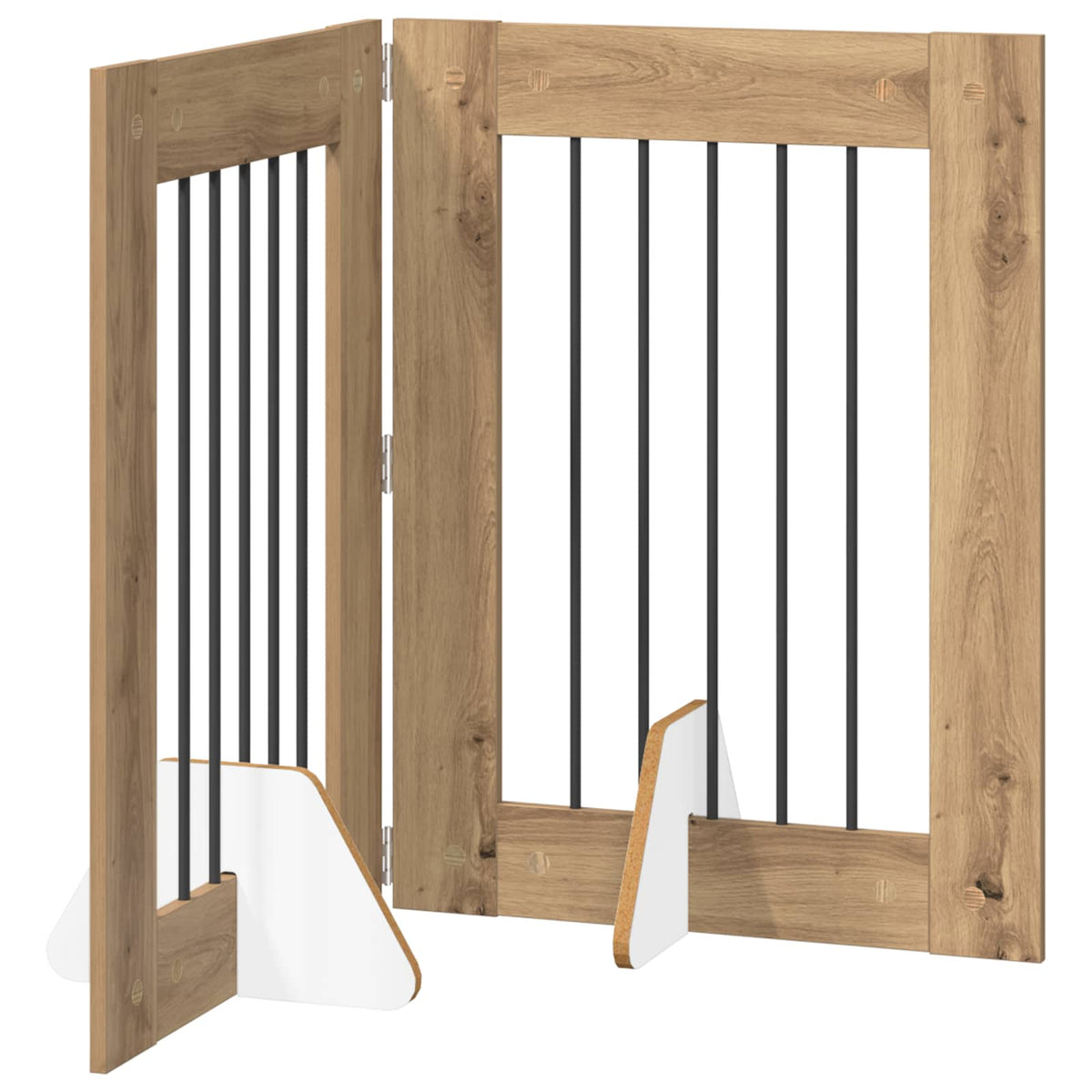 Klappbares Hundetor mit Ständern 2 stk. Artisan-Eiche 120,5 cm