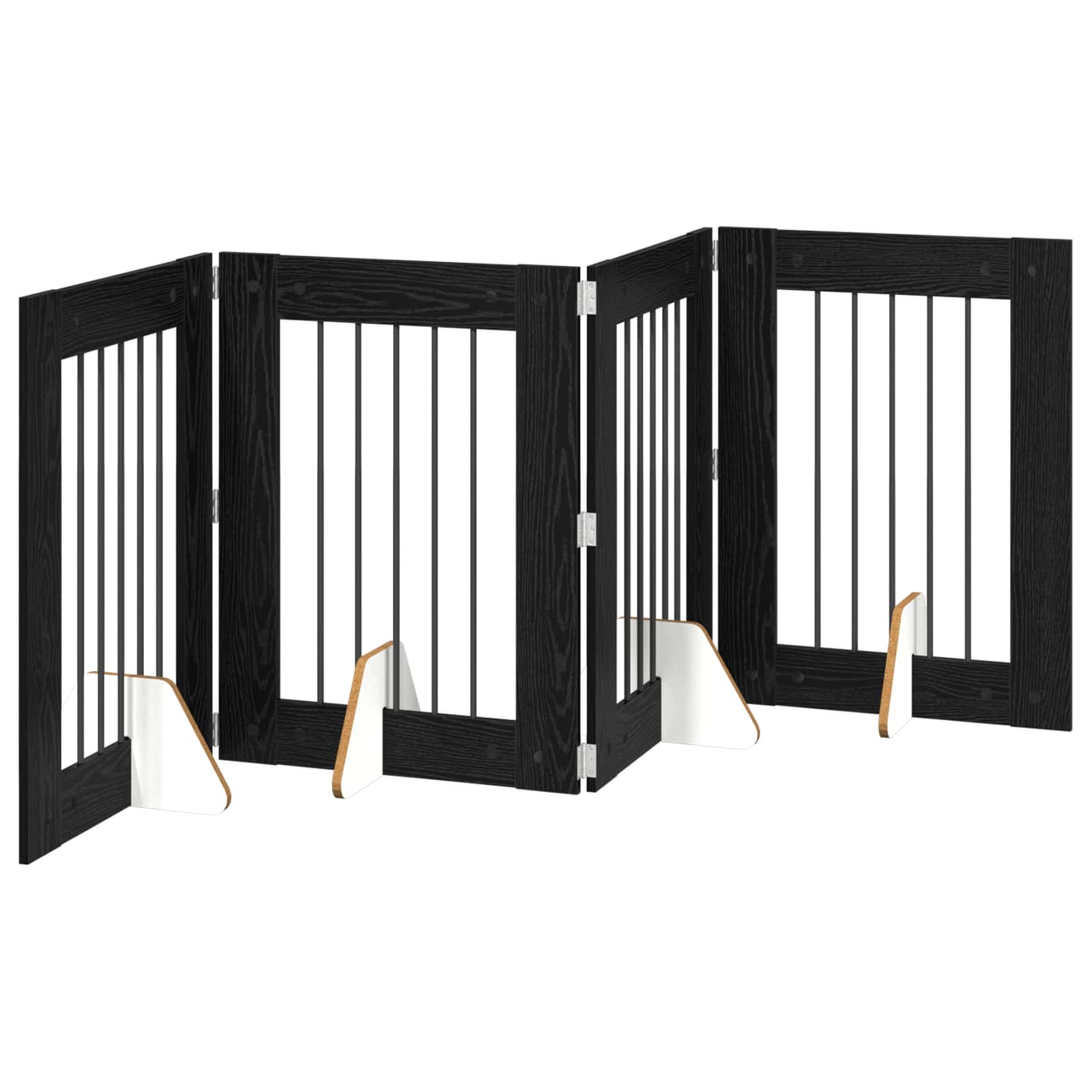 Klappbares Hundetor mit Ständern 4 stk. Schwarz Eichen-Optik