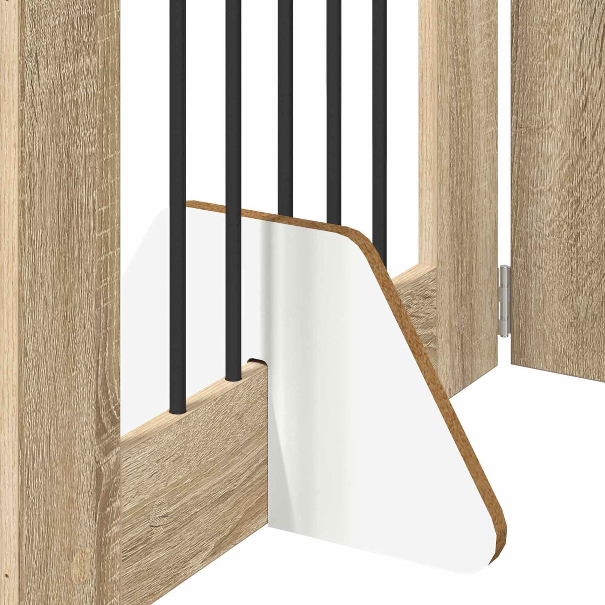 Klappbares Hundetor mit Ständern 4 stk. Sonoma-Eiche 241 cm