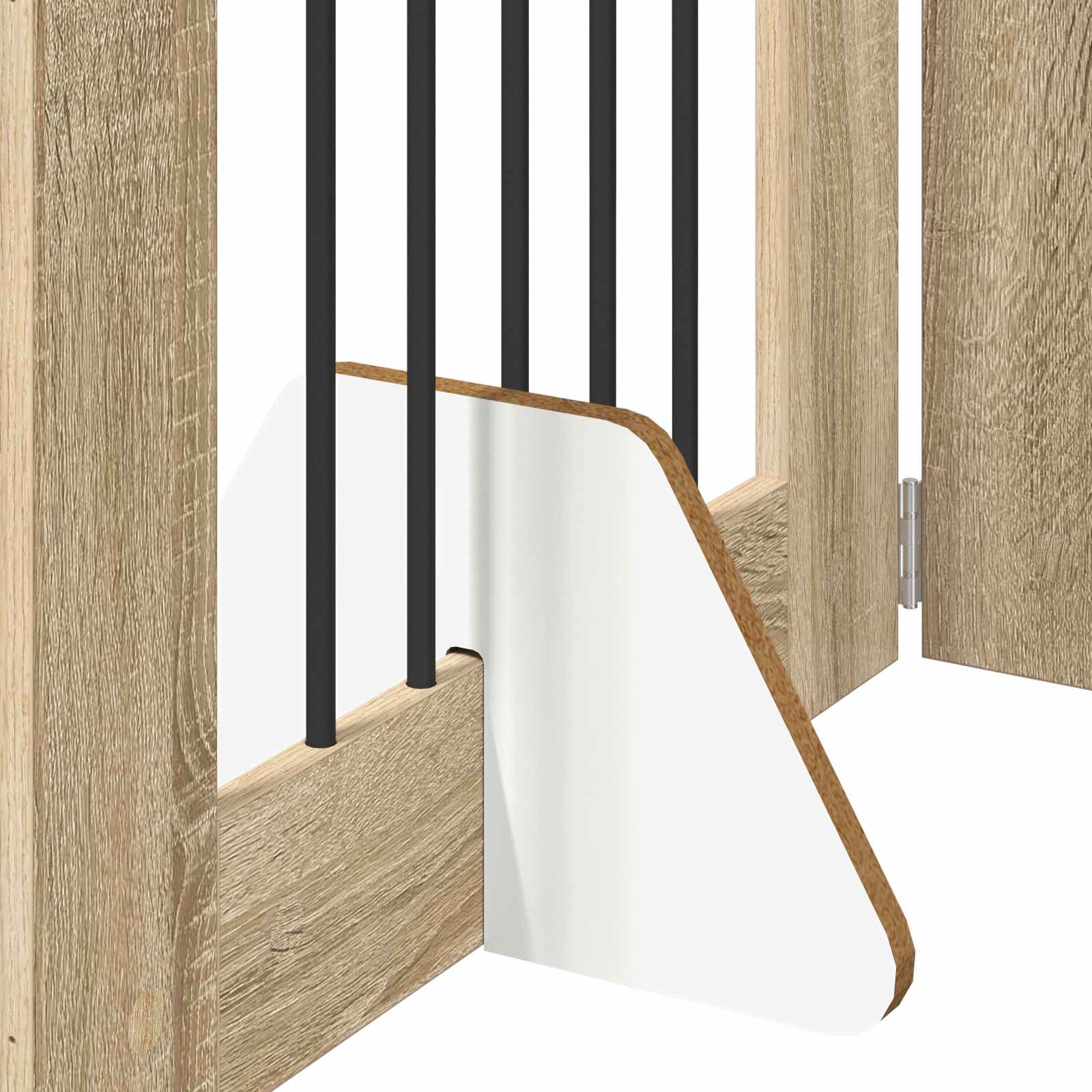 Klappbares Hundetor mit Ständern 4 stk. Sonoma-Eiche 241 cm