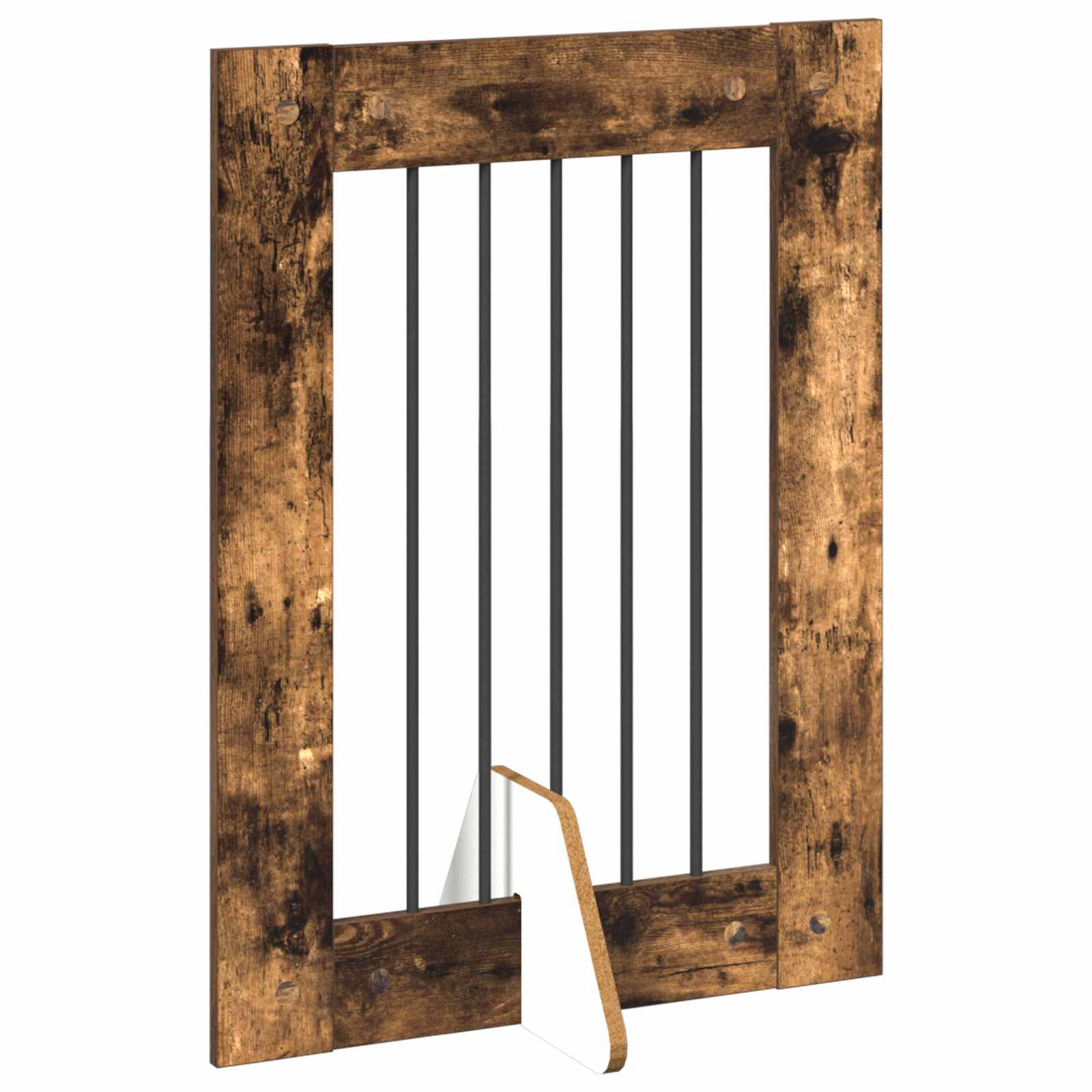 Klappbares Hundetor mit Ständern 4 stk. Räuchereiche 241 cm