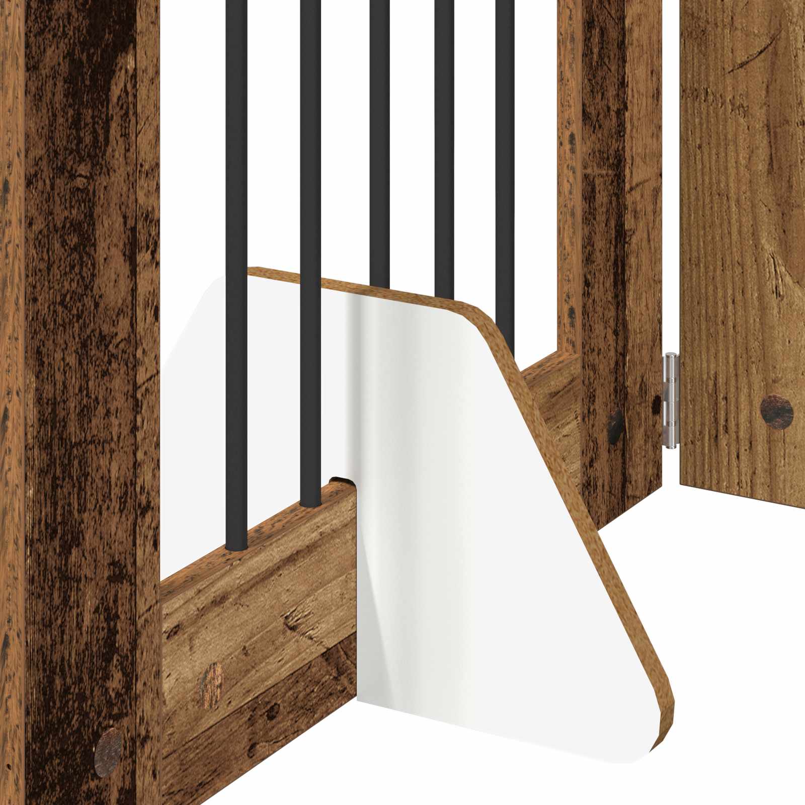 Klappbares Hundetor mit Ständern 4 stk. Altholz 241 cm