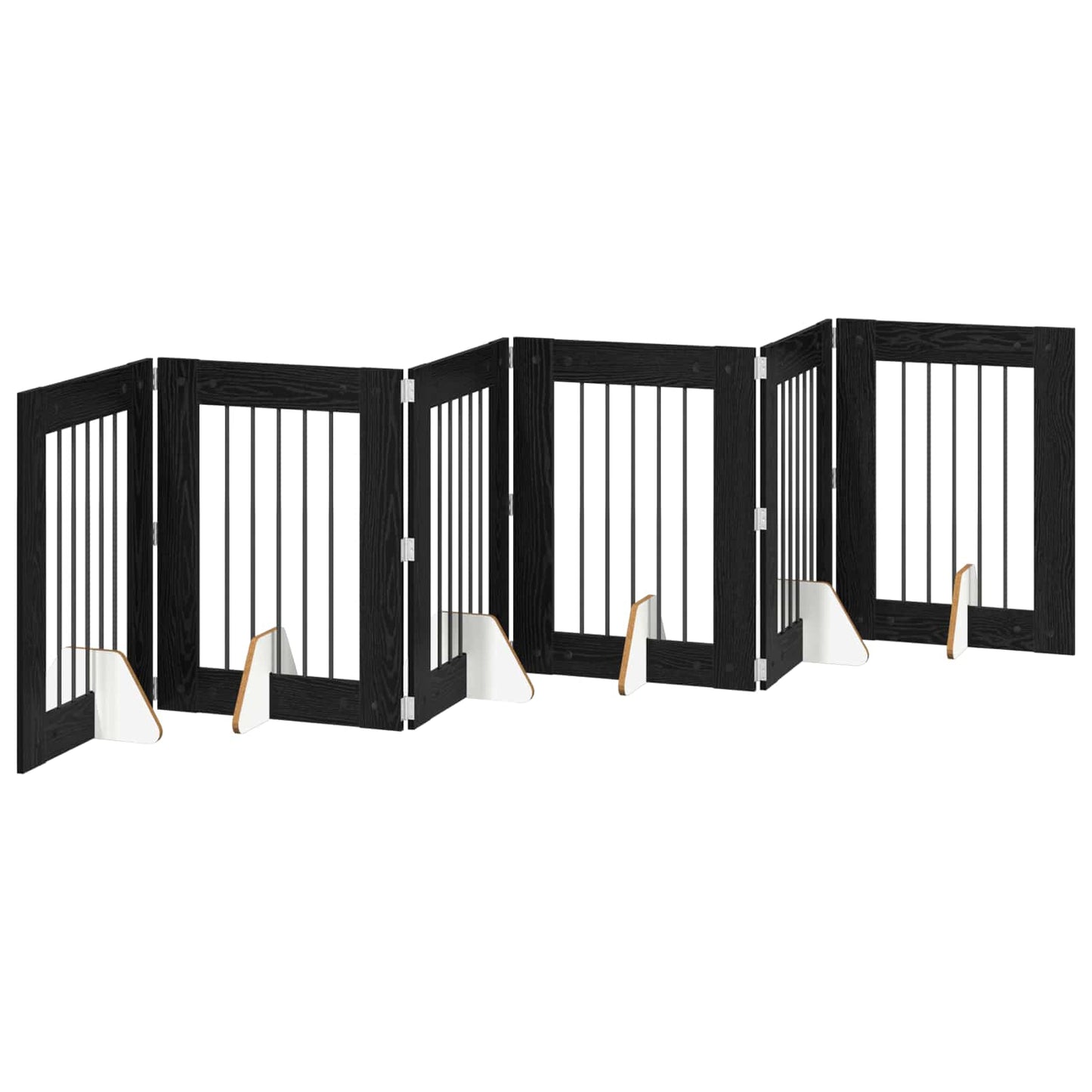 Klappbares Hundetor mit Ständern 6 stk. Schwarz Eichen-Optik