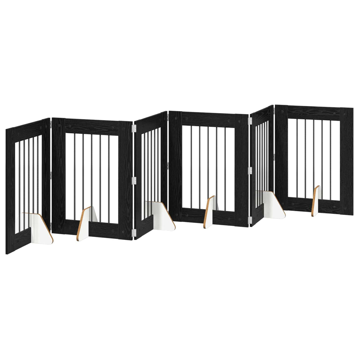 Klappbares Hundetor mit Ständern 6 stk. Schwarz Eichen-Optik