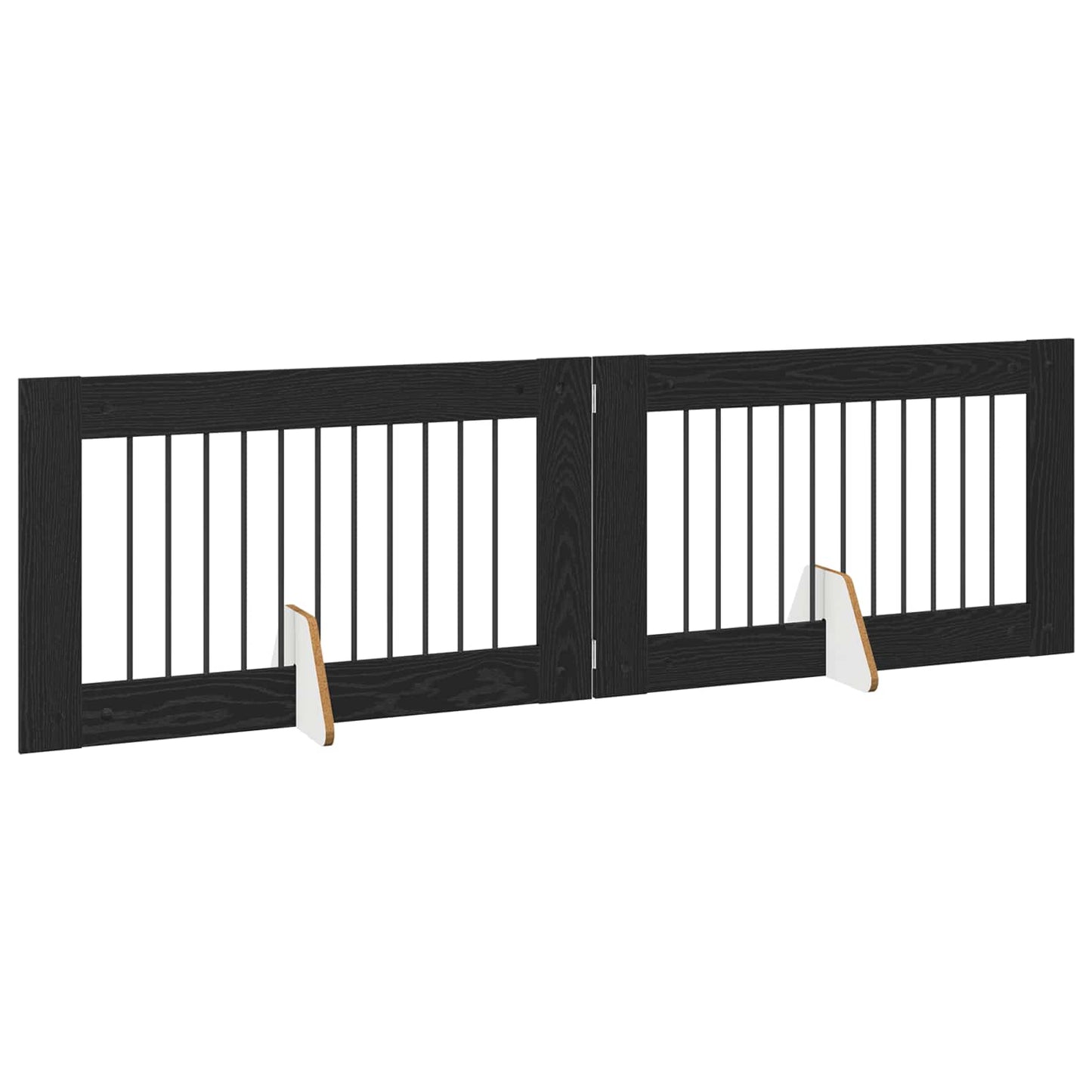 Klappbares Hundetor mit Ständern 2 stk. Schwarz Eichen-Optik