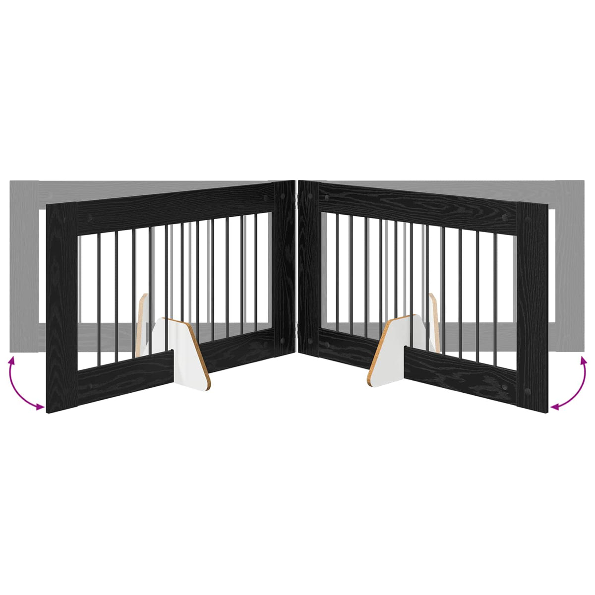 Klappbares Hundetor mit Ständern 2 stk. Schwarz Eichen-Optik