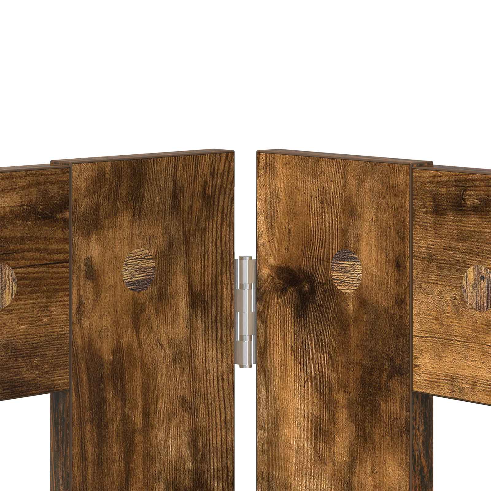 Klappbares Hundetor mit Ständern 2 stk. Räuchereiche 200,5 cm