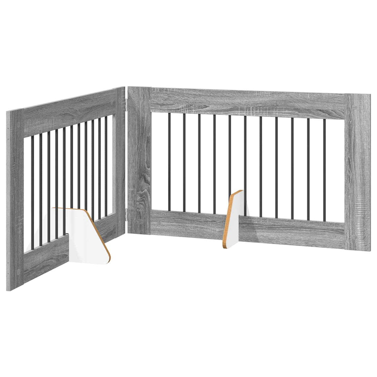 Klappbares Hundetor mit Ständern 2 stk. Sonoma-Grau 200,5 cm