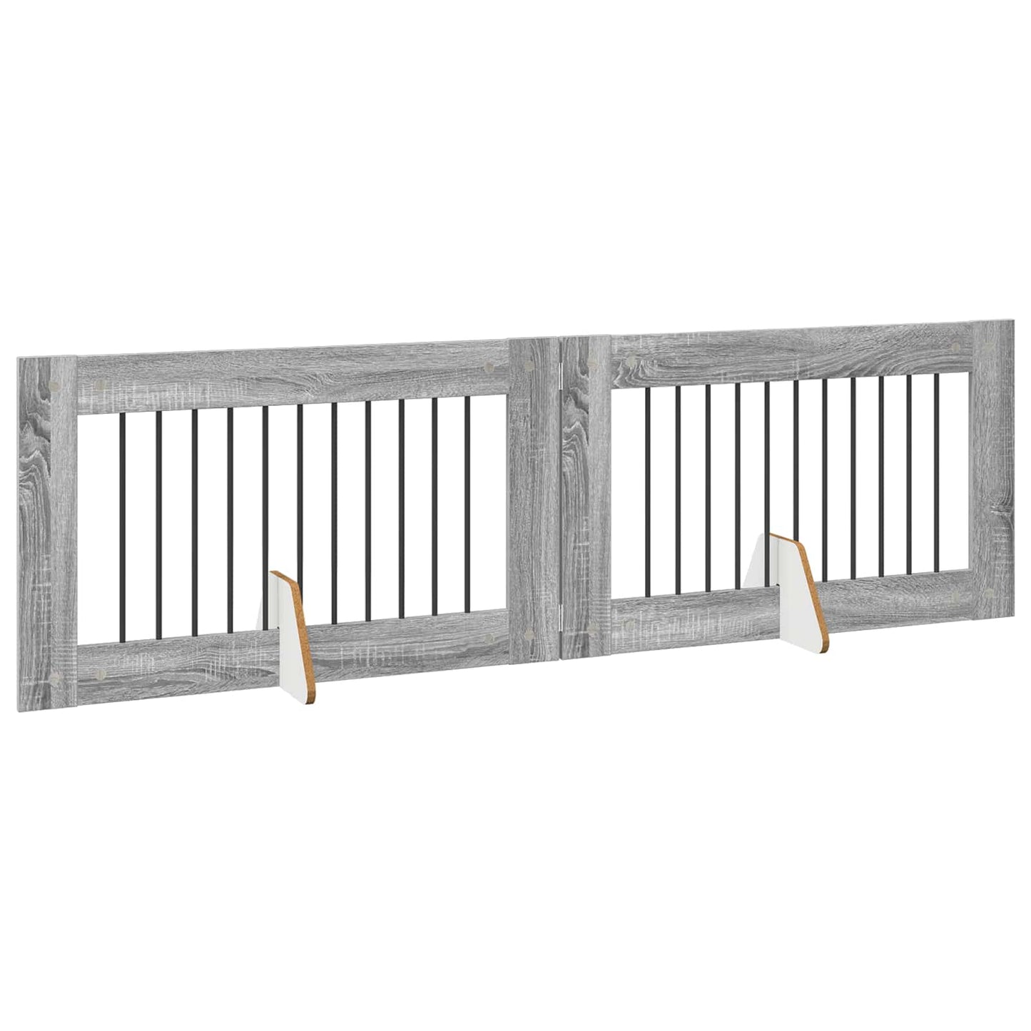 Klappbares Hundetor mit Ständern 2 stk. Sonoma-Grau 200,5 cm
