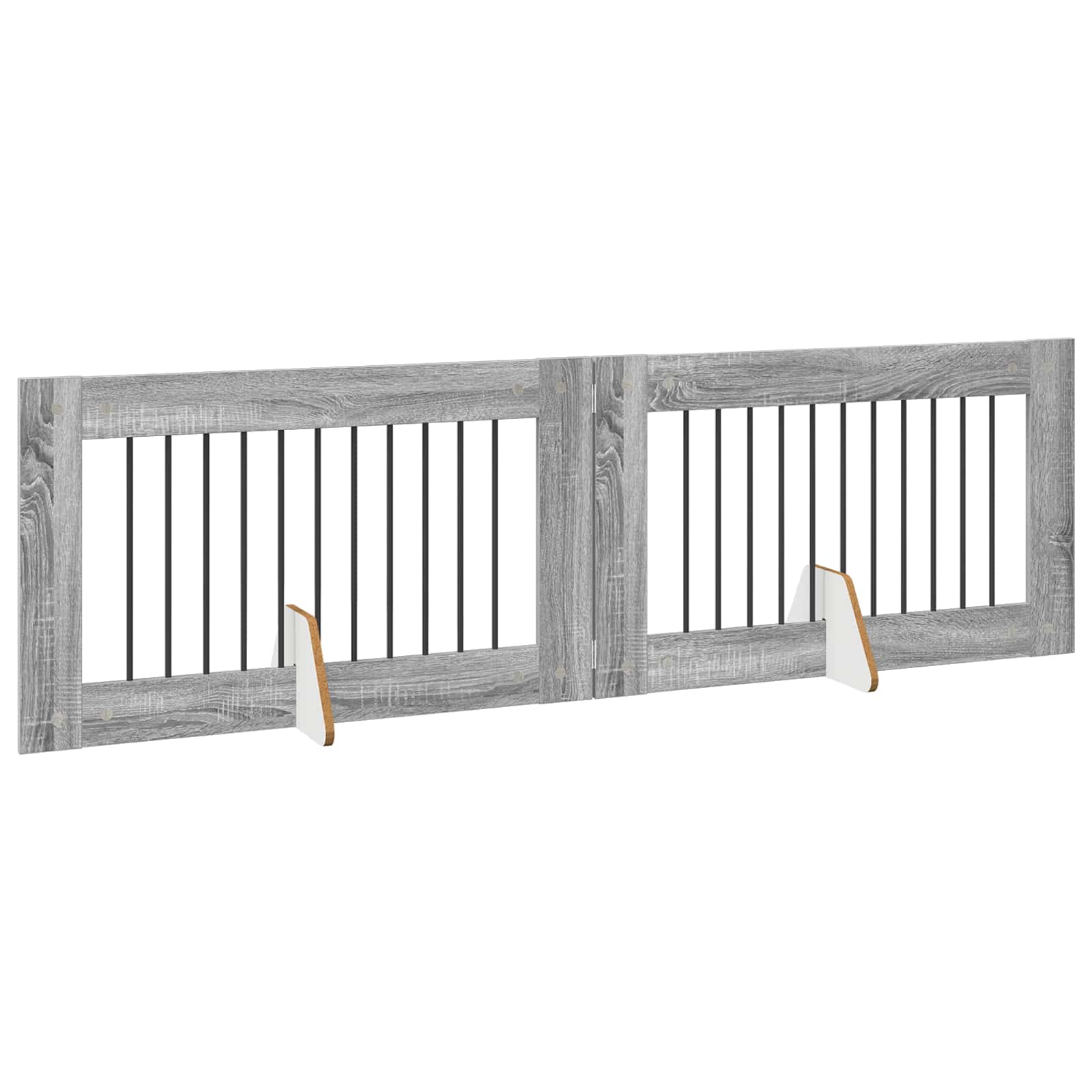 Klappbares Hundetor mit Ständern 2 stk. Sonoma-Grau 200,5 cm