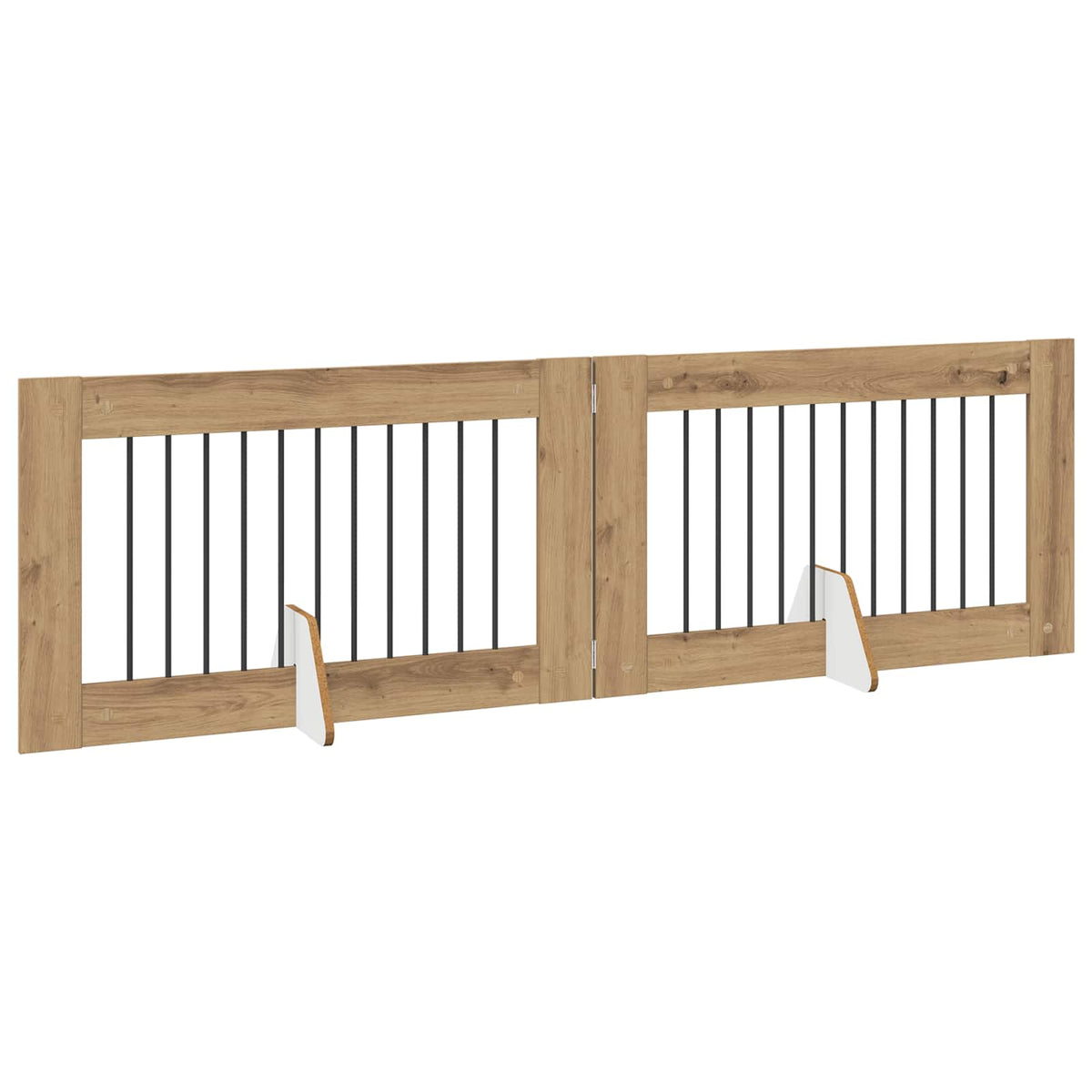 Klappbares Hundetor mit Ständern 2 stk. Artisan-Eiche 200,5 cm