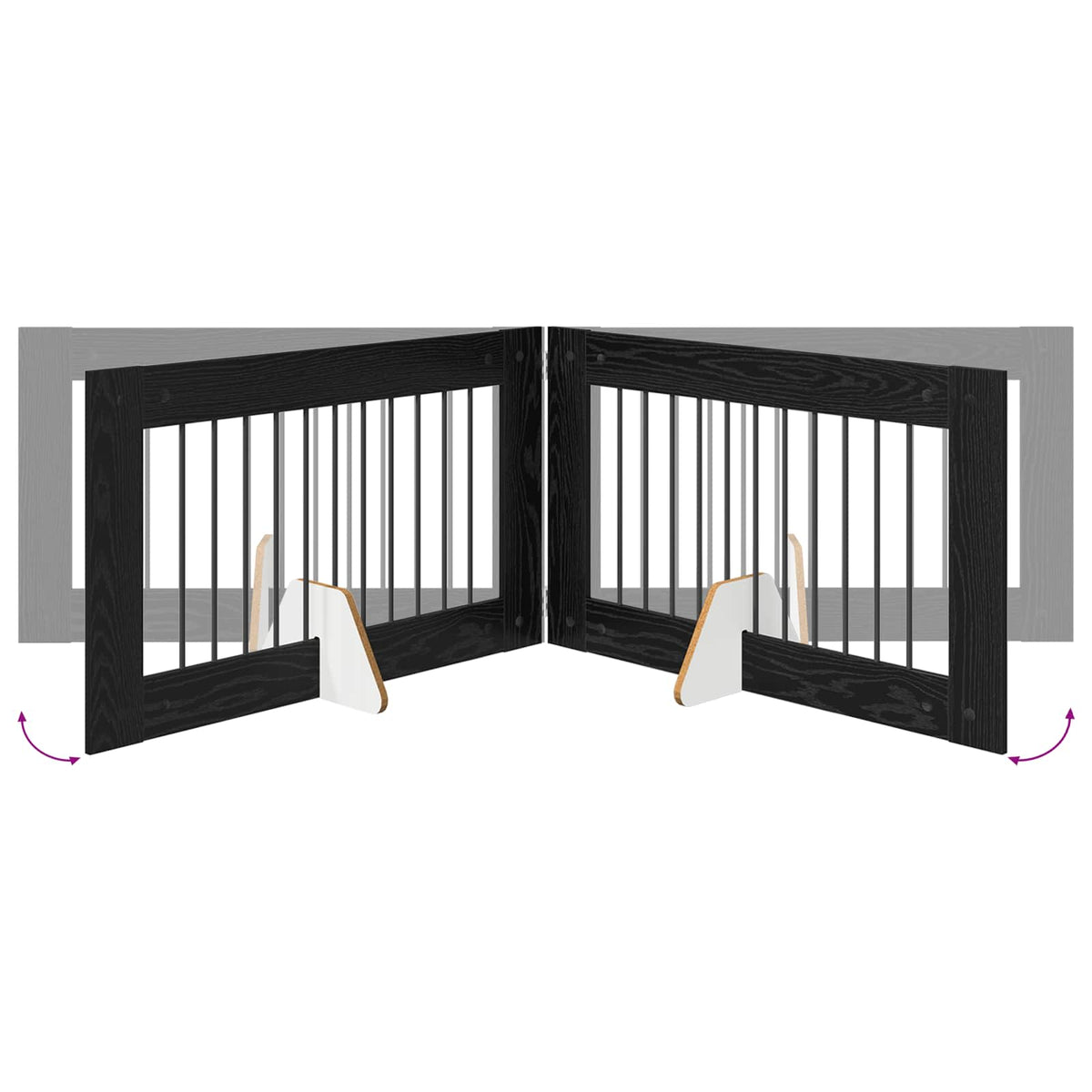 Klappbares Hundetor mit Ständern 4 stk. Schwarz Eichen-Optik