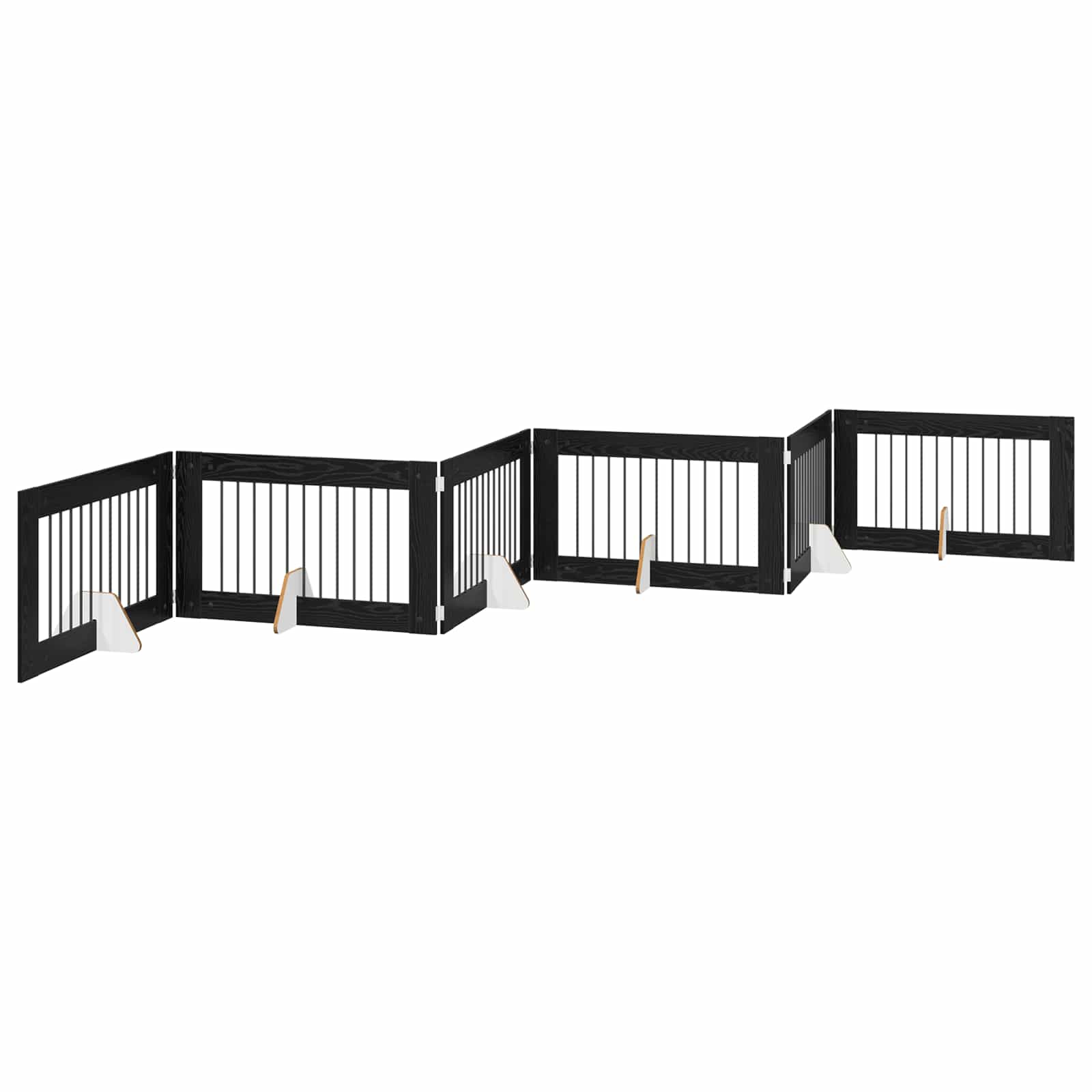 Klappbares Hundetor mit Ständern 6 stk. Schwarz Eichen-Optik