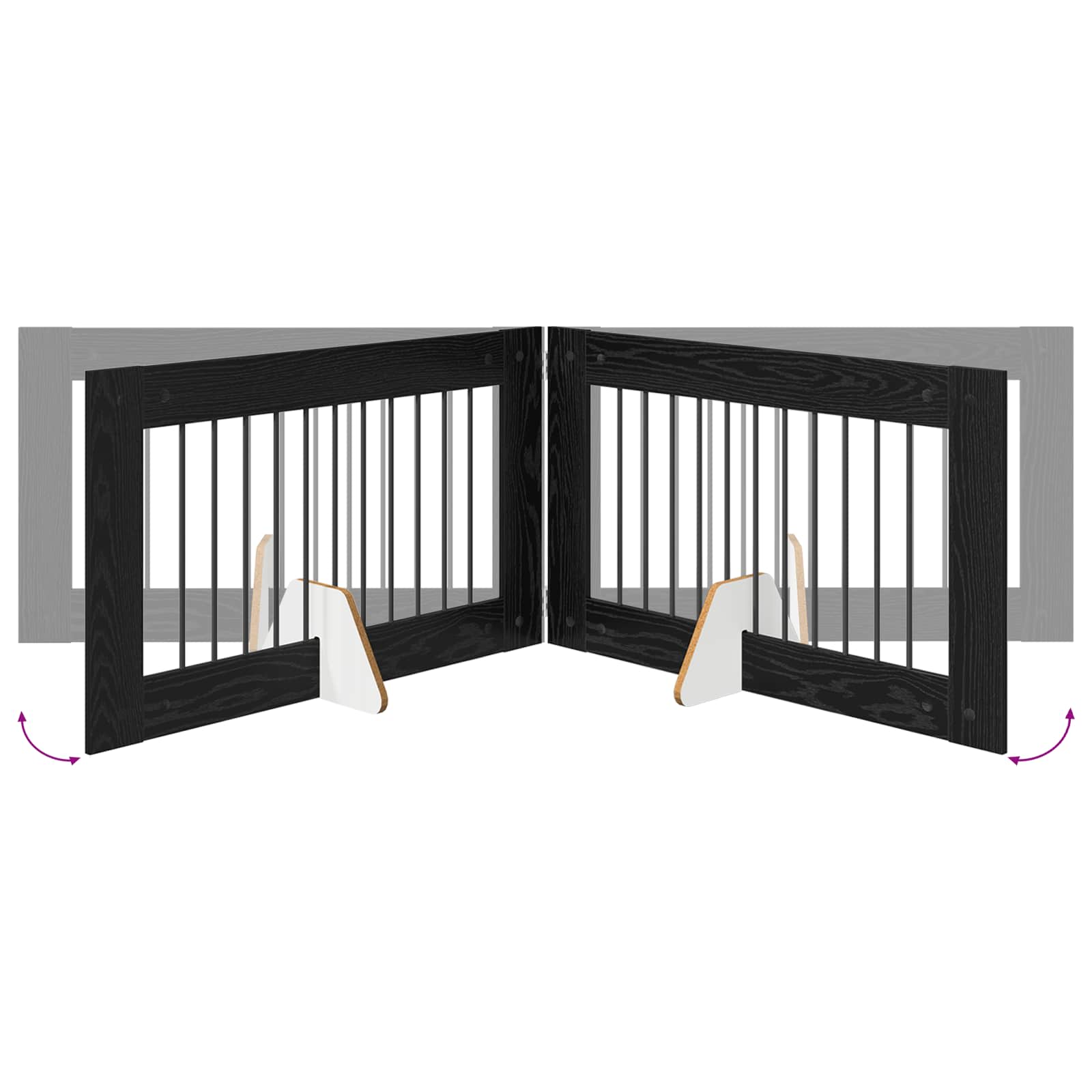 Klappbares Hundetor mit Ständern 6 stk. Schwarz Eichen-Optik