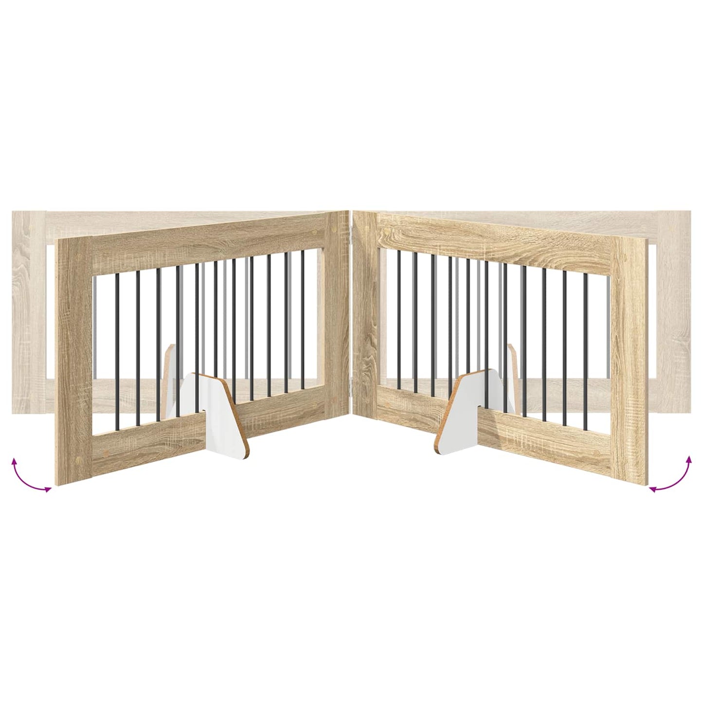 Klappbares Hundetor mit Ständern 6 stk. Sonoma-Eiche 602 cm