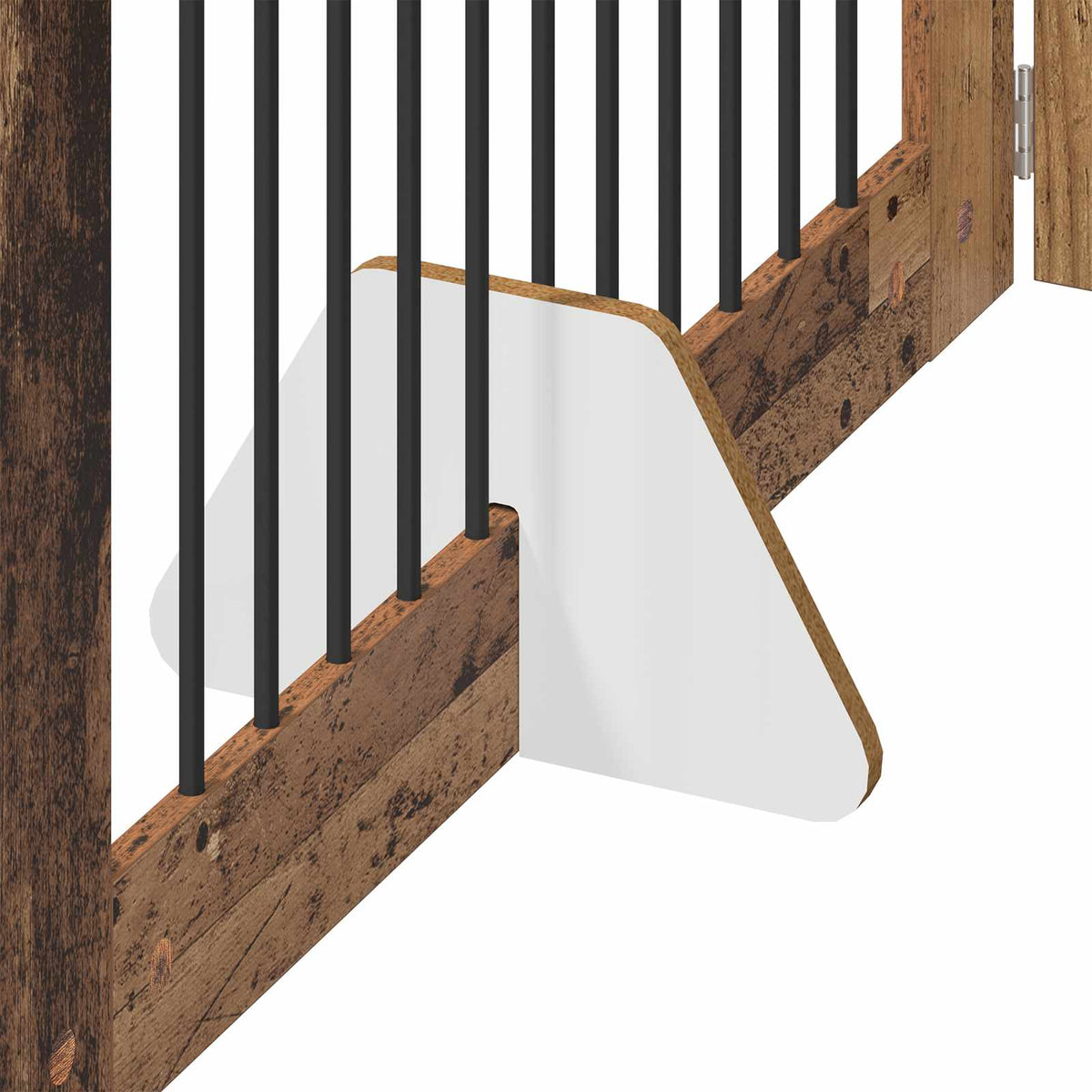 Klappbares Hundetor mit Ständern 6 stk. Altholz 602 cm
