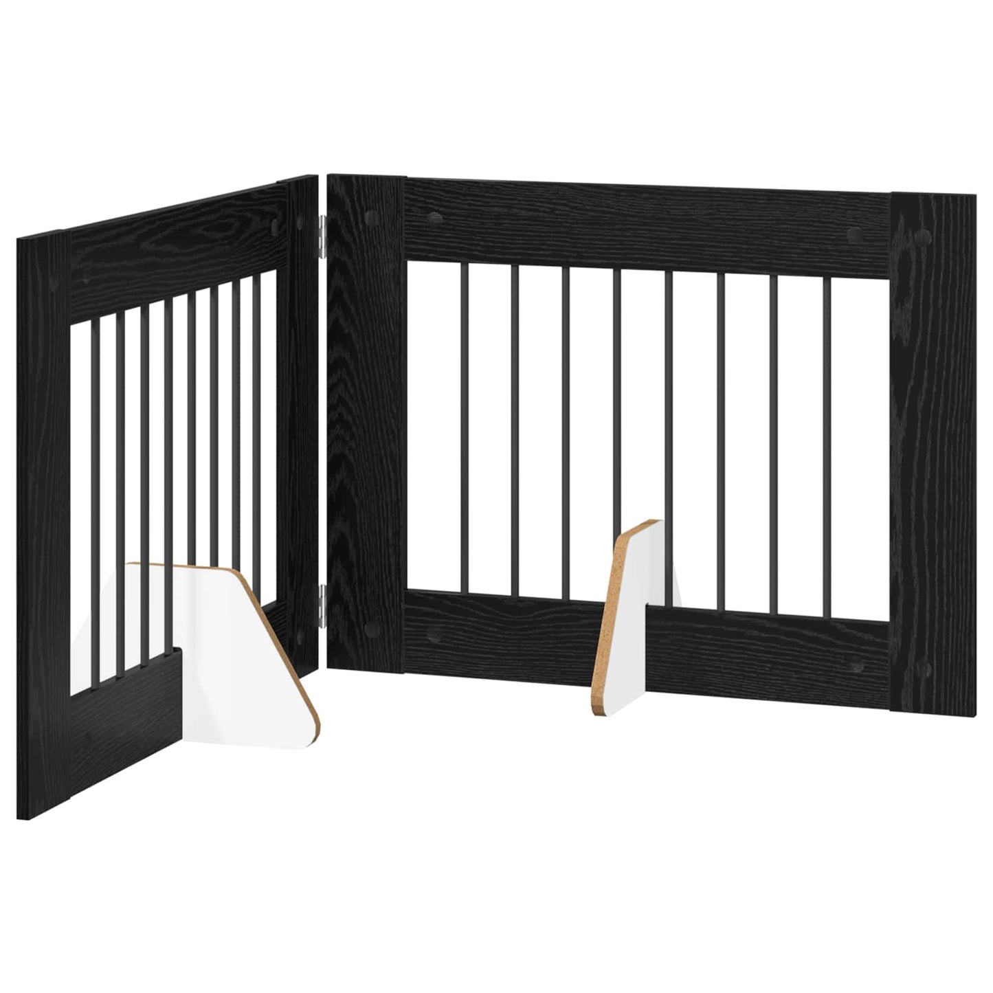 Klappbares Hundetor mit Ständern 2 stk. Schwarz Eichen-Optik