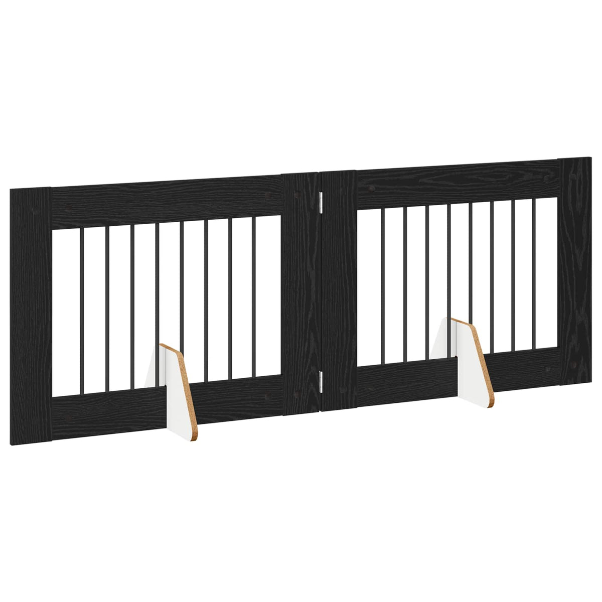 Klappbares Hundetor mit Ständern 2 stk. Schwarz Eichen-Optik