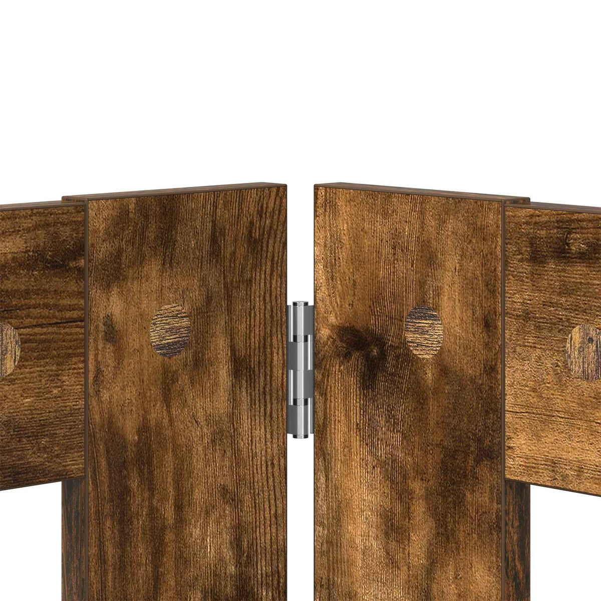 Klappbares Hundetor mit Ständern 2 stk. Räuchereiche 160,5 cm