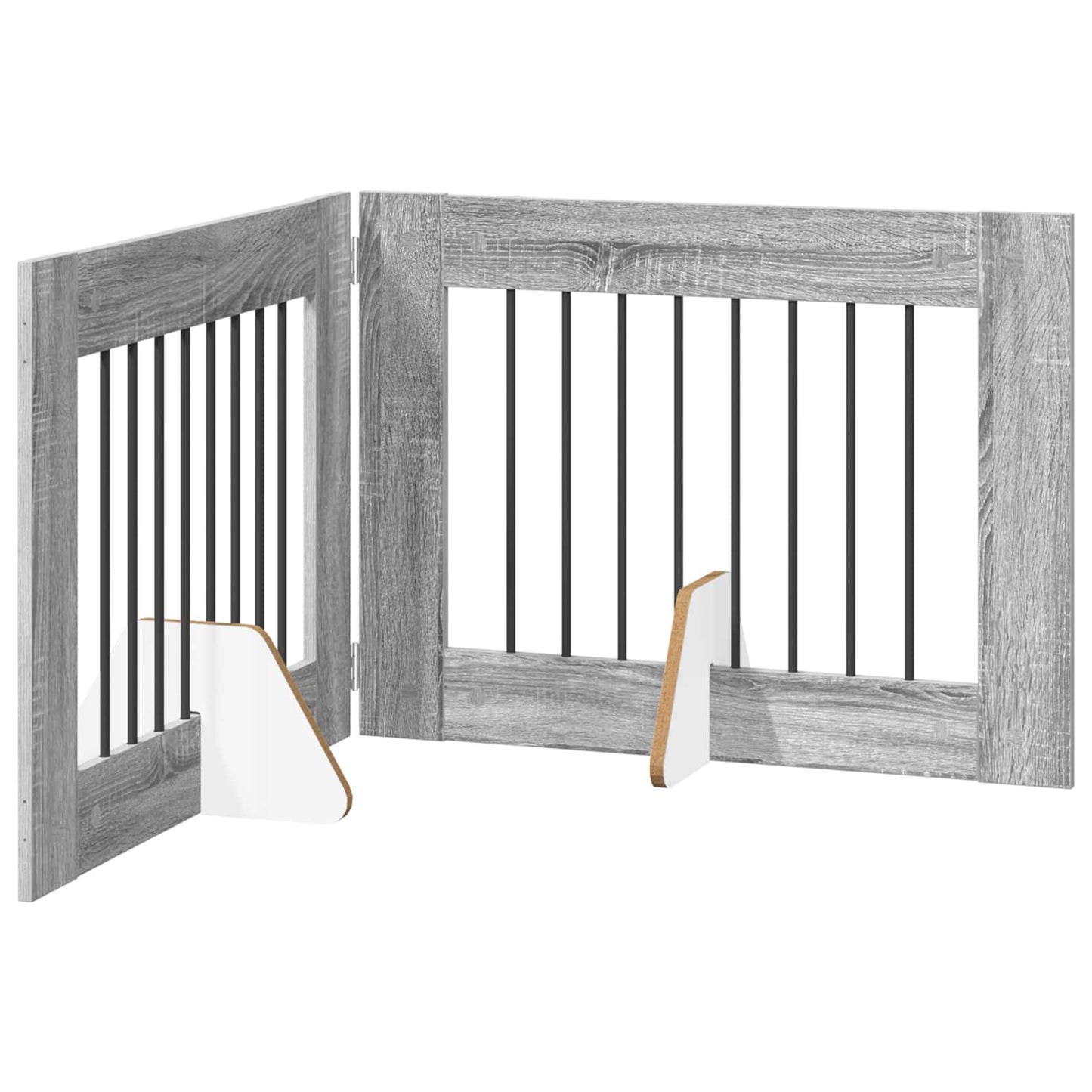 Klappbares Hundetor mit Ständern 2 stk. Sonoma-Grau 160,5 cm