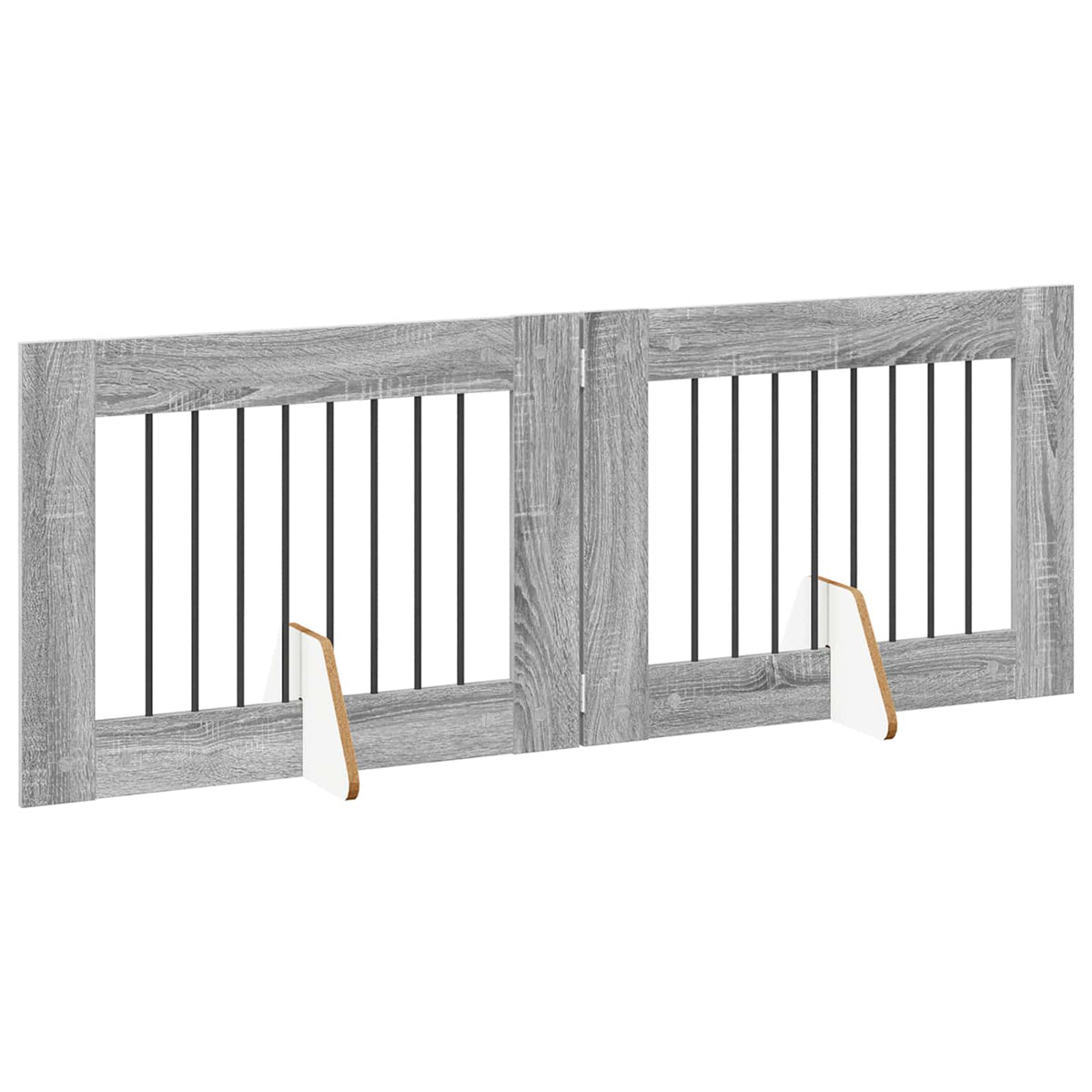 Klappbares Hundetor mit Ständern 2 stk. Sonoma-Grau 160,5 cm