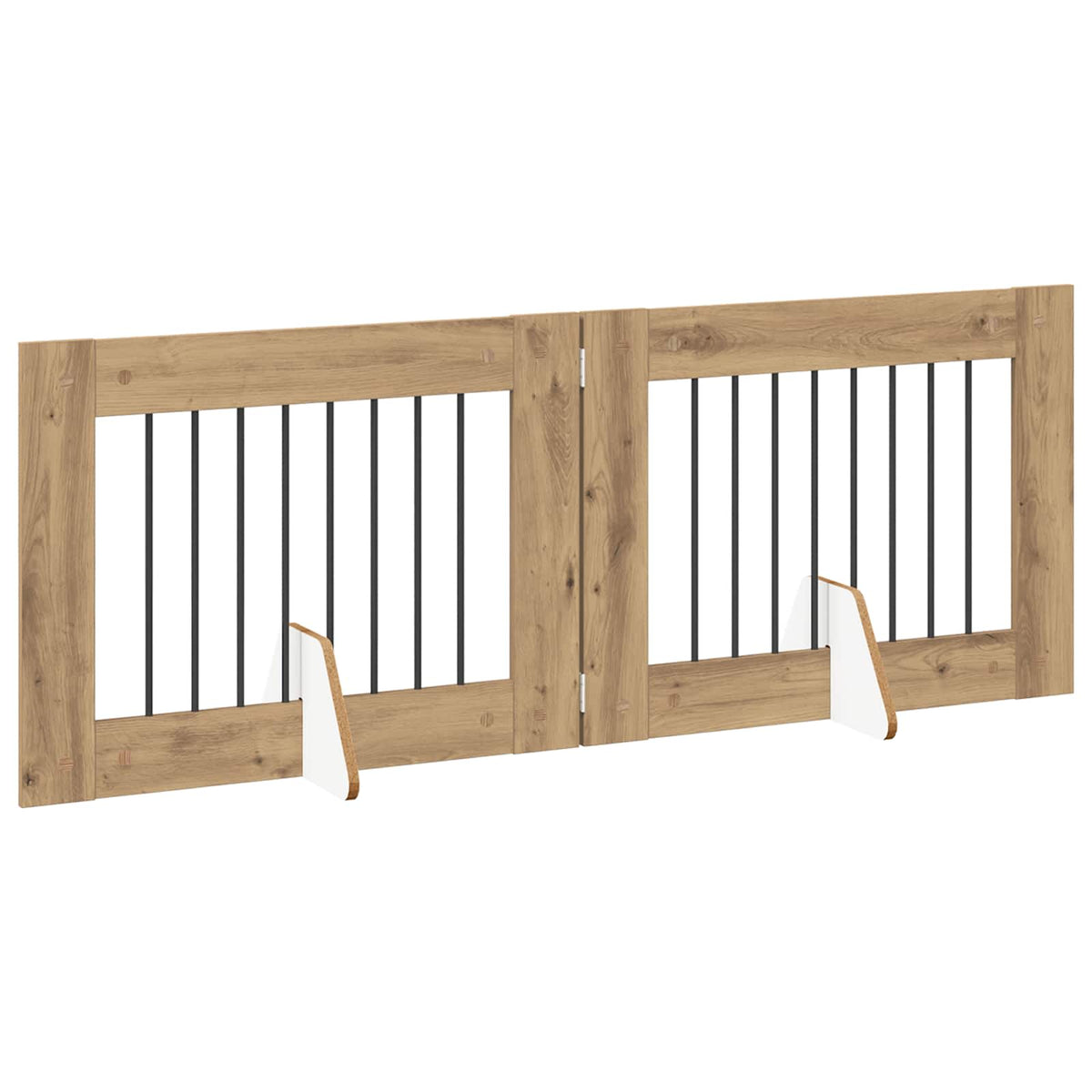 Klappbares Hundetor mit Ständern 2 stk. Artisan-Eiche 160,5 cm