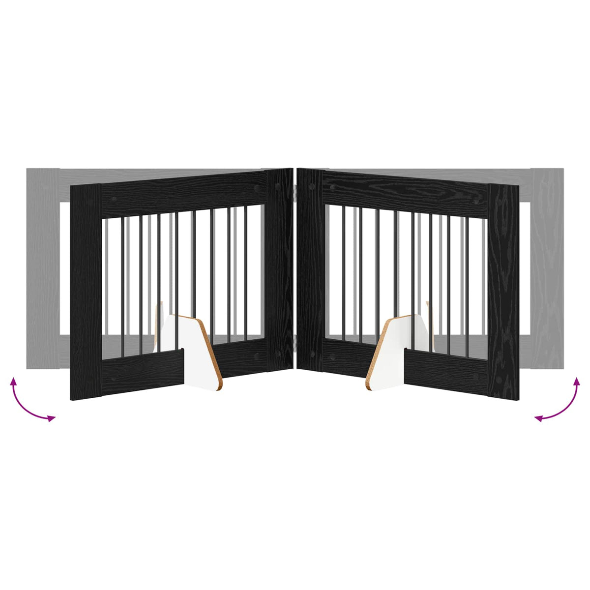 Klappbares Hundetor mit Ständern 4 stk. Schwarz Eichen-Optik