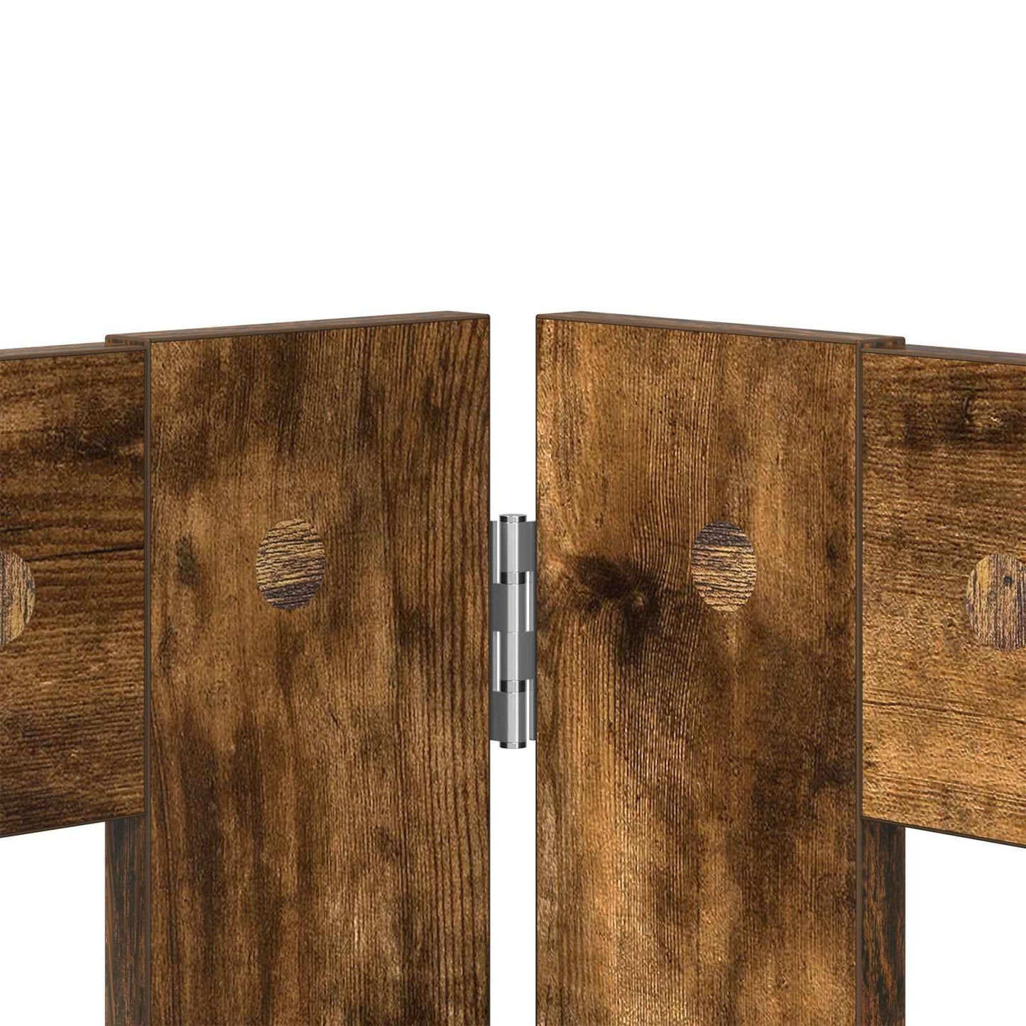 Klappbares Hundetor mit Ständern 4 stk. Räuchereiche 321 cm