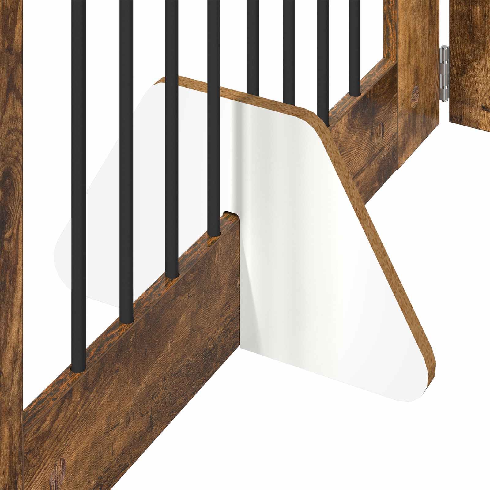 Klappbares Hundetor mit Ständern 4 stk. Räuchereiche 321 cm