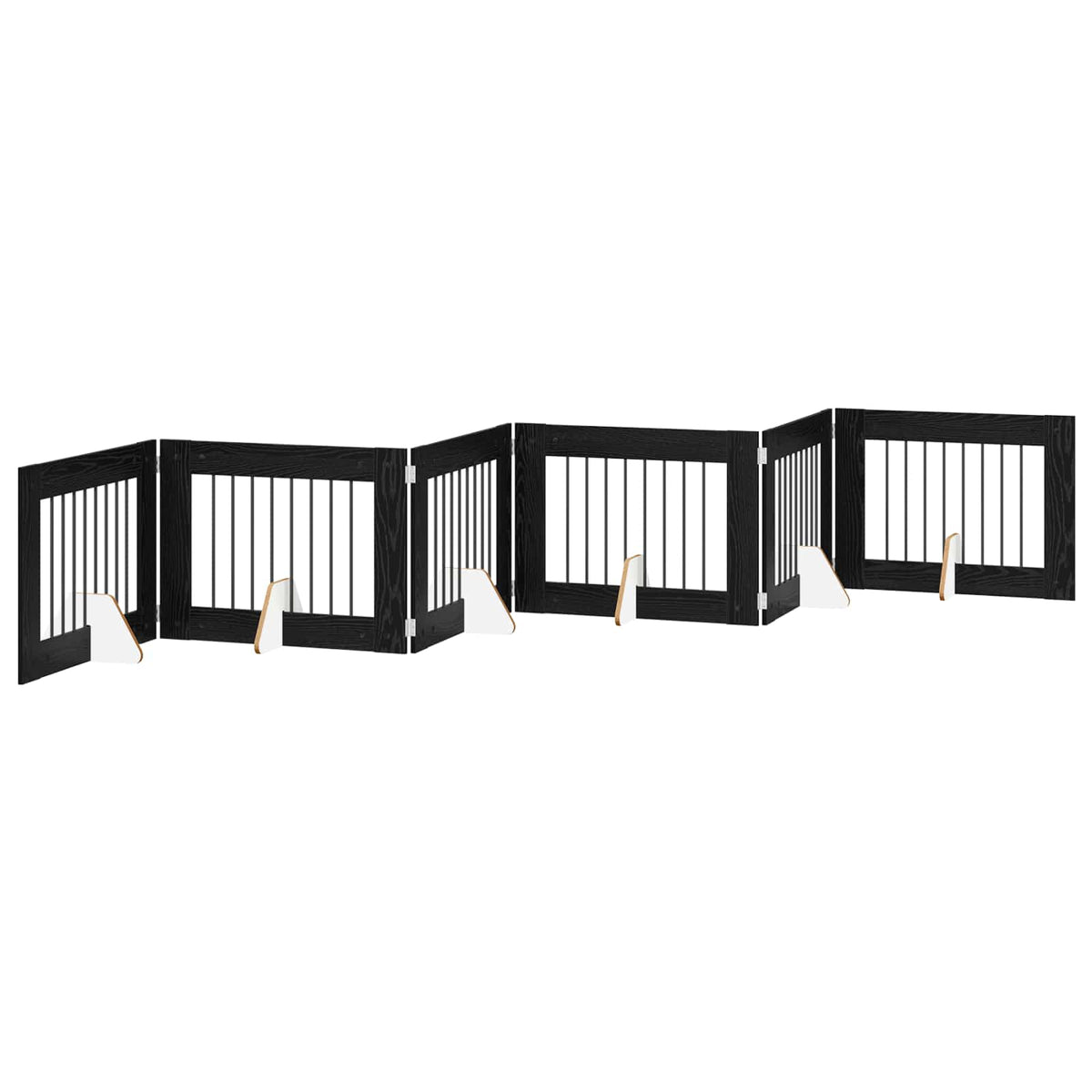 Klappbares Hundetor mit Ständern 6 stk. Schwarz Eichen-Optik