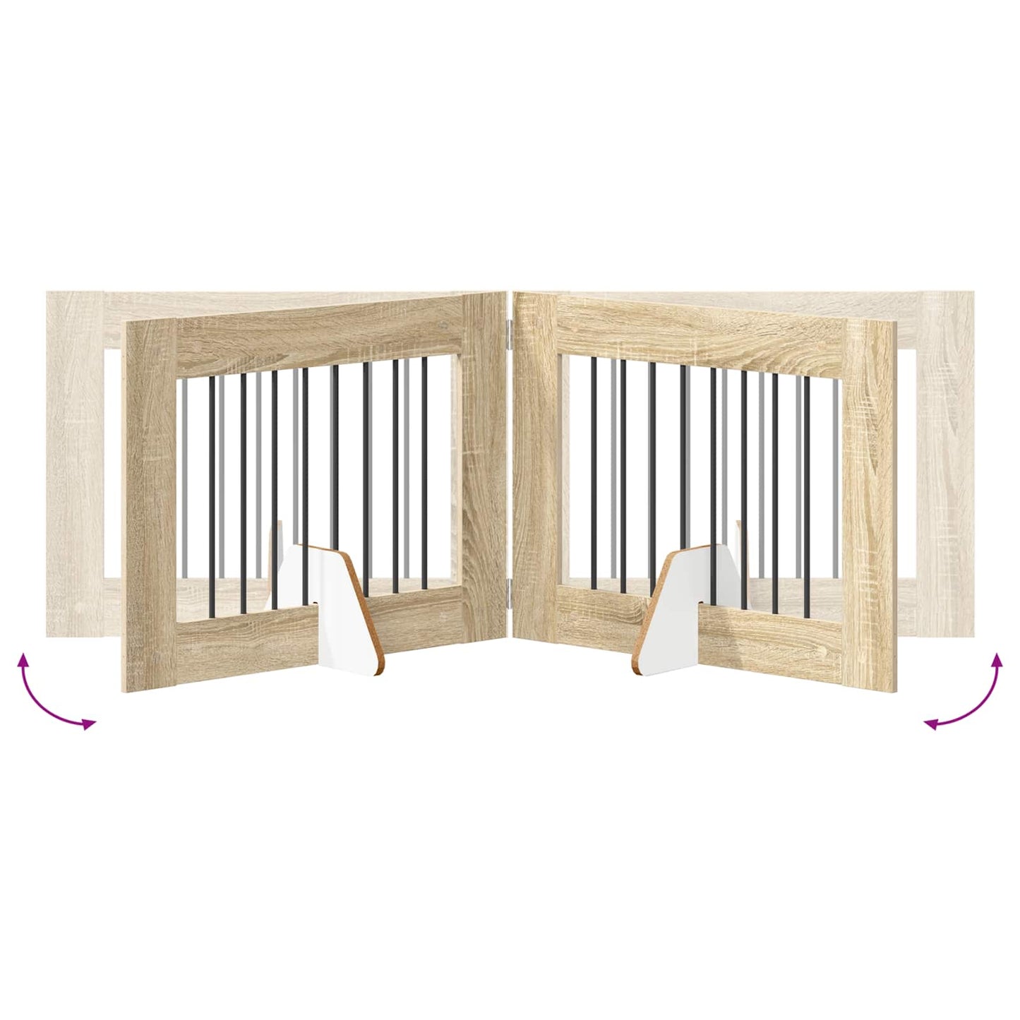 Klappbares Hundetor mit Ständern 6 stk. Sonoma-Eiche 482 cm