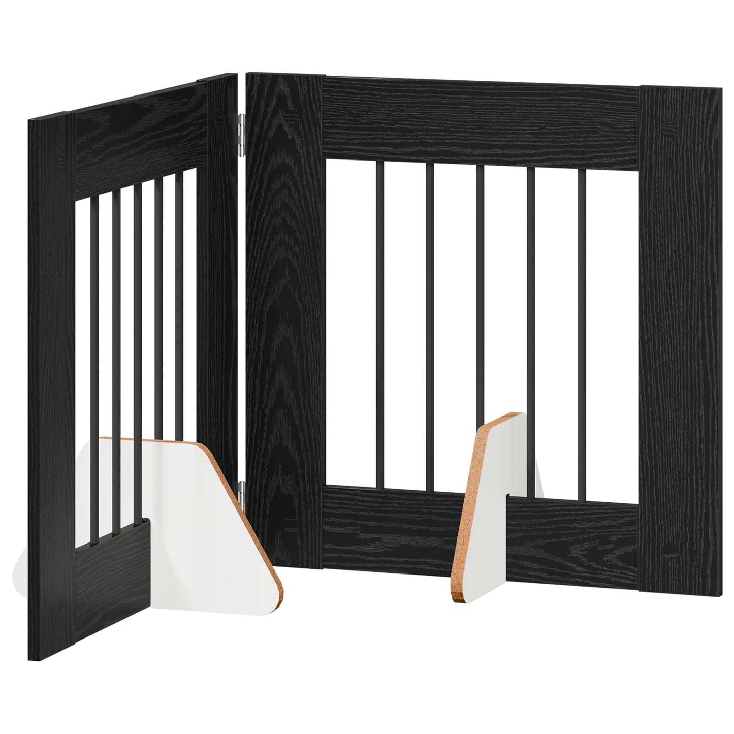 Klappbares Hundetor mit Ständern 2 stk. Schwarz Eichen-Optik