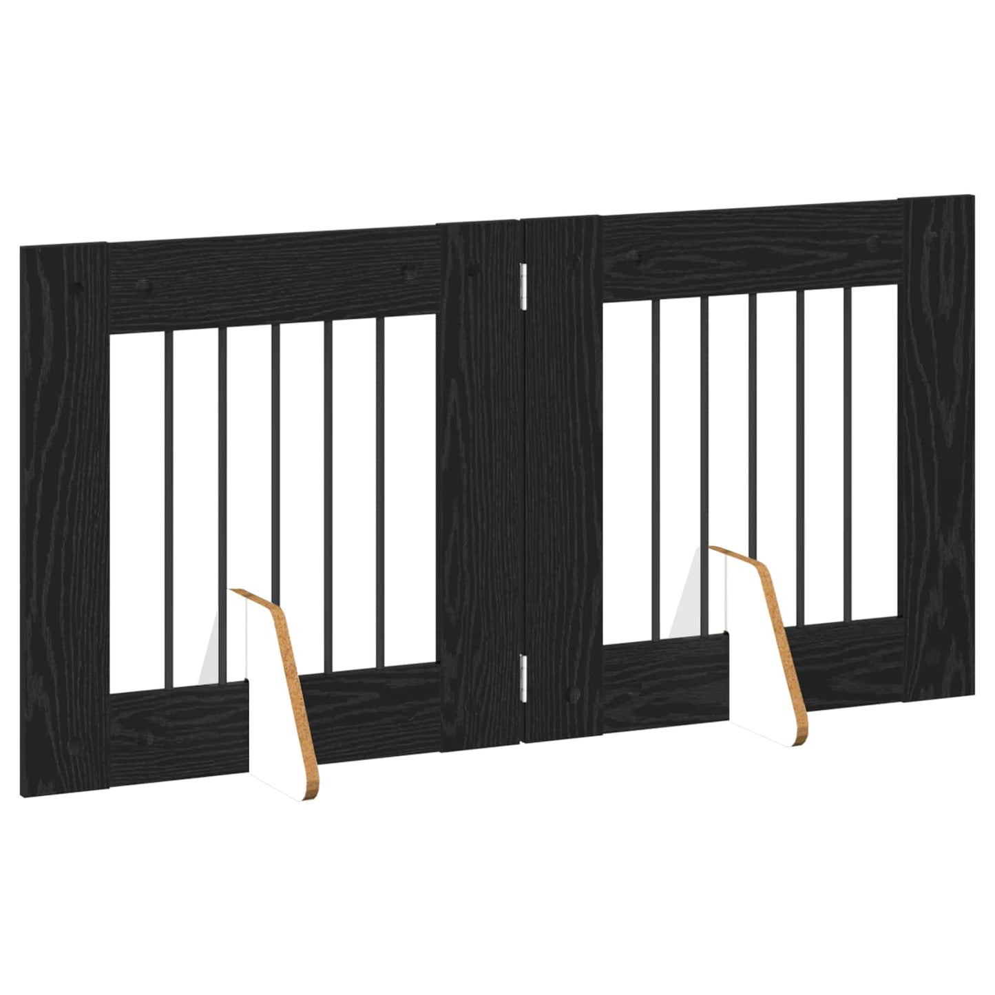 Klappbares Hundetor mit Ständern 2 stk. Schwarz Eichen-Optik