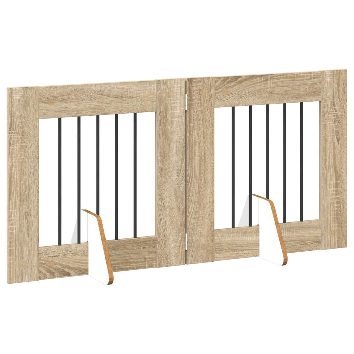 Klappbares Hundetor mit Ständern 2 stk. Sonoma-Eiche 120,5 cm