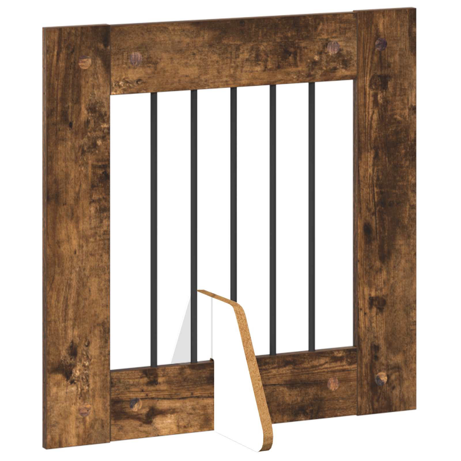 Klappbares Hundetor mit Ständern 2 stk. Räuchereiche 120,5 cm