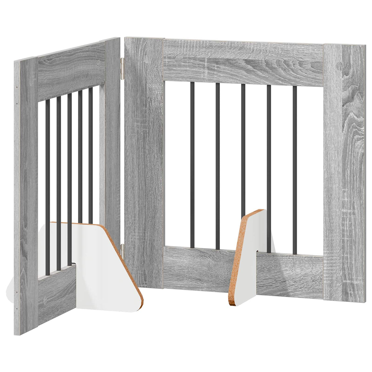 Klappbares Hundetor mit Ständern 2 stk. Sonoma-Grau 120,5 cm