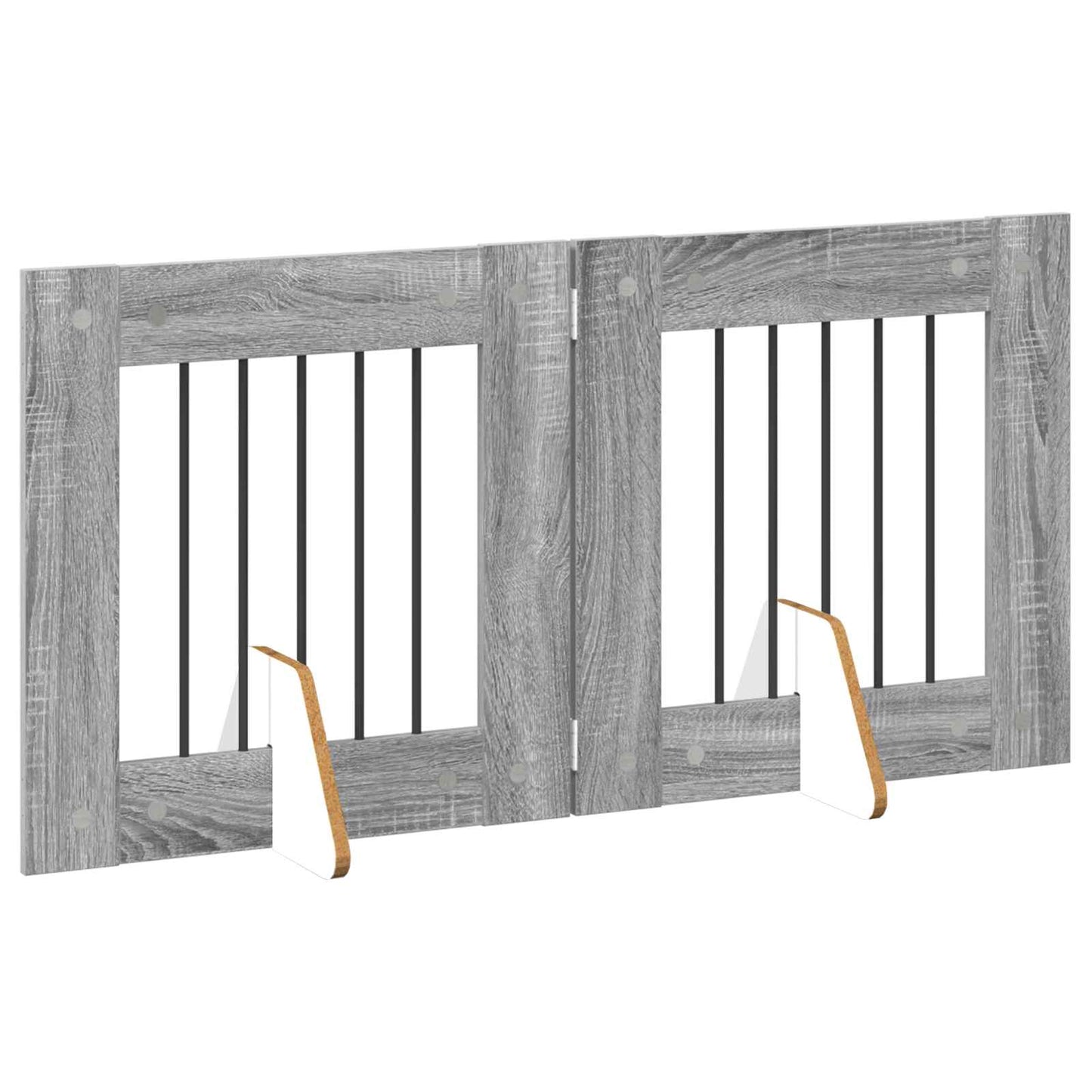 Klappbares Hundetor mit Ständern 2 stk. Sonoma-Grau 120,5 cm