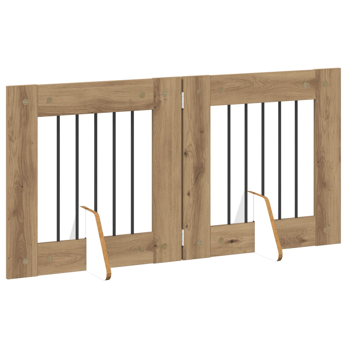 Klappbares Hundetor mit Ständern 2 stk. Artisan-Eiche 120,5 cm
